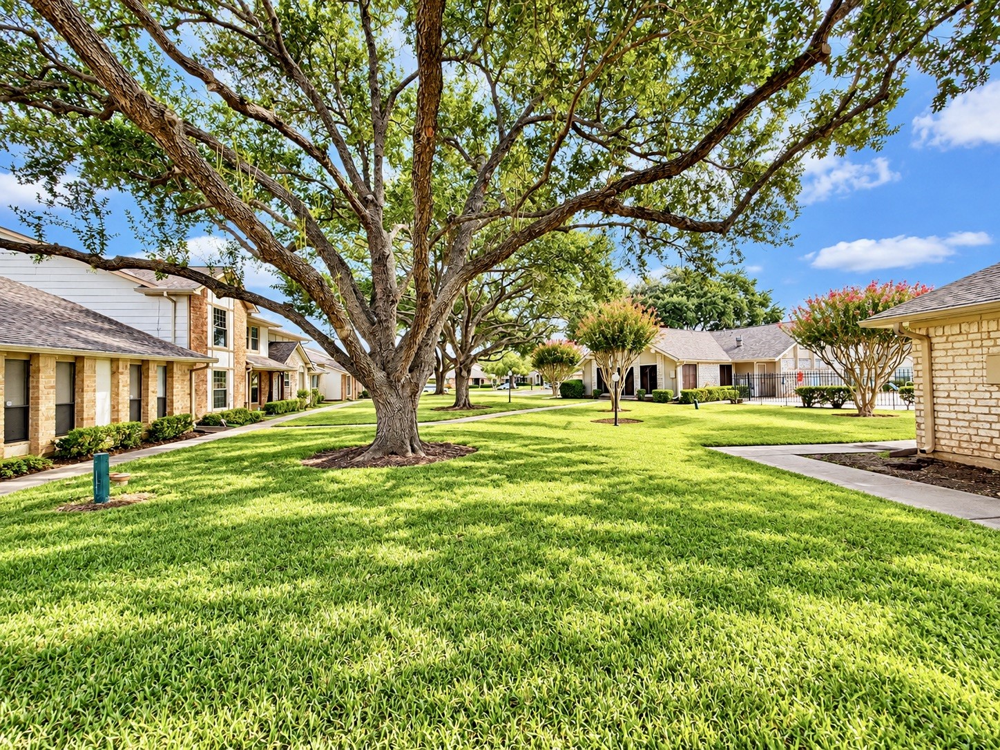 Grounds are always professionally landscaped, so you get to enjoy this view just out your front door!