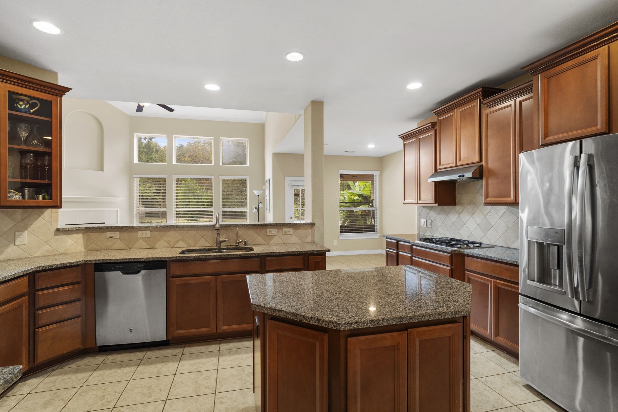 Everything you need is within reach in the well-designed kitchen.