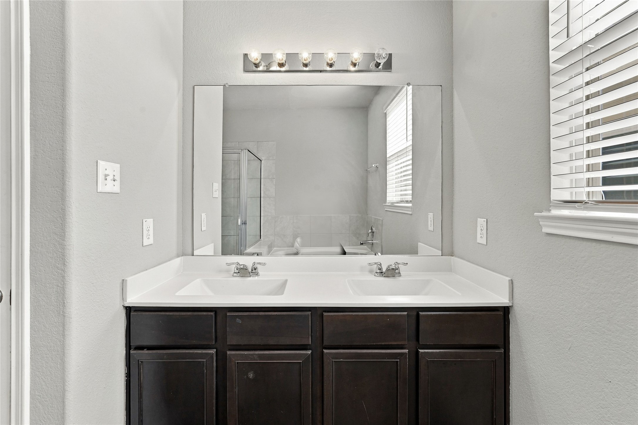 Dual Sinks, soaking tub & separate Walk-In Shower