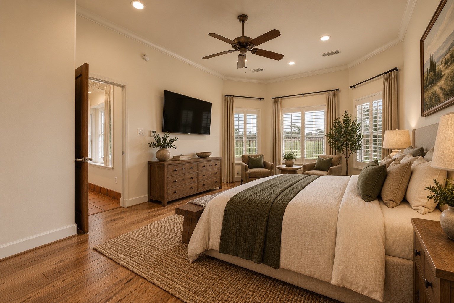 Primary Bedroom. Staged