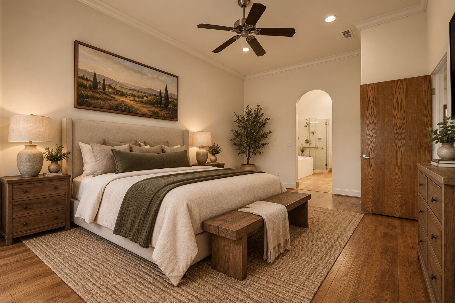 Primary Bedroom. Staged
