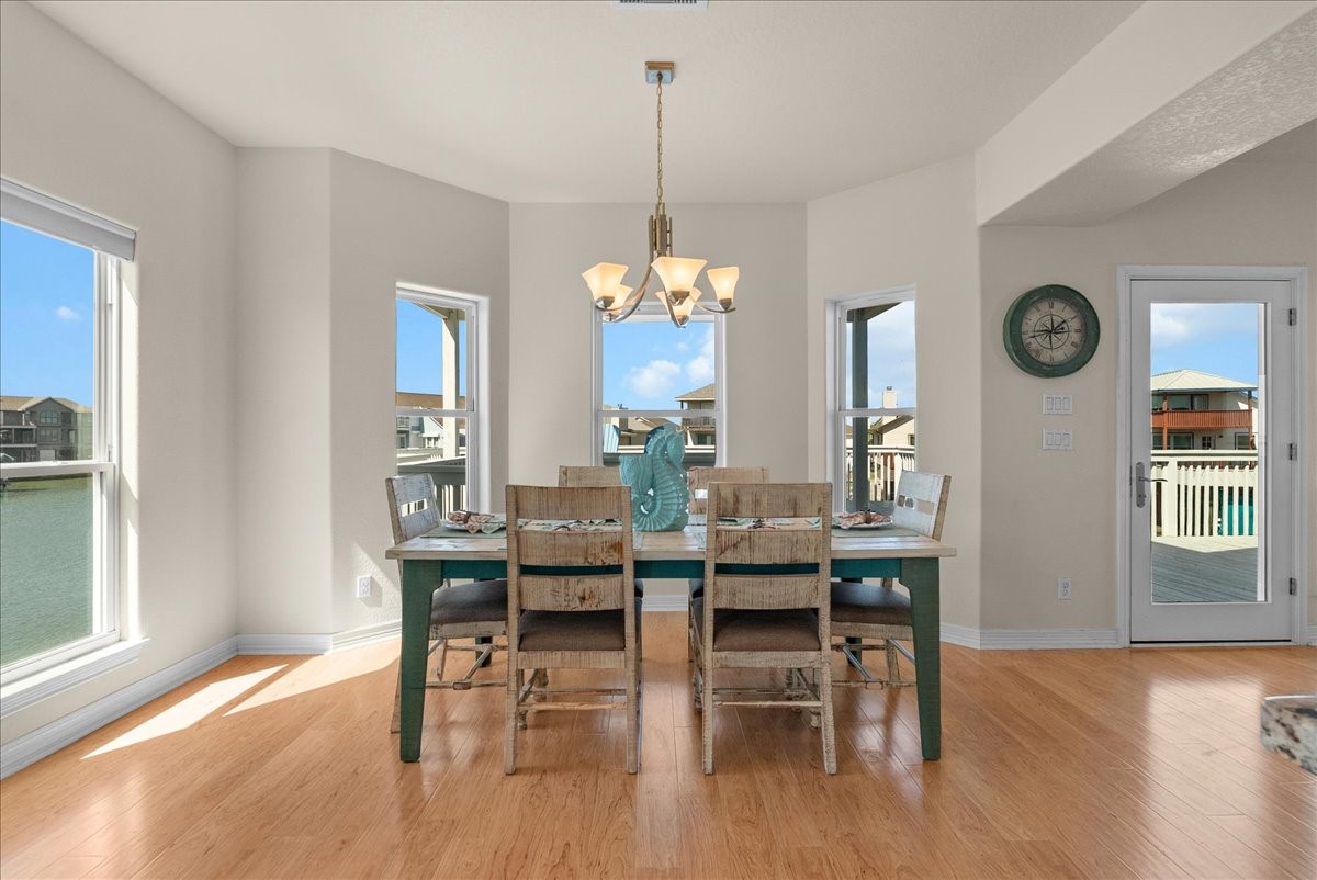 Dining area overlooking the water