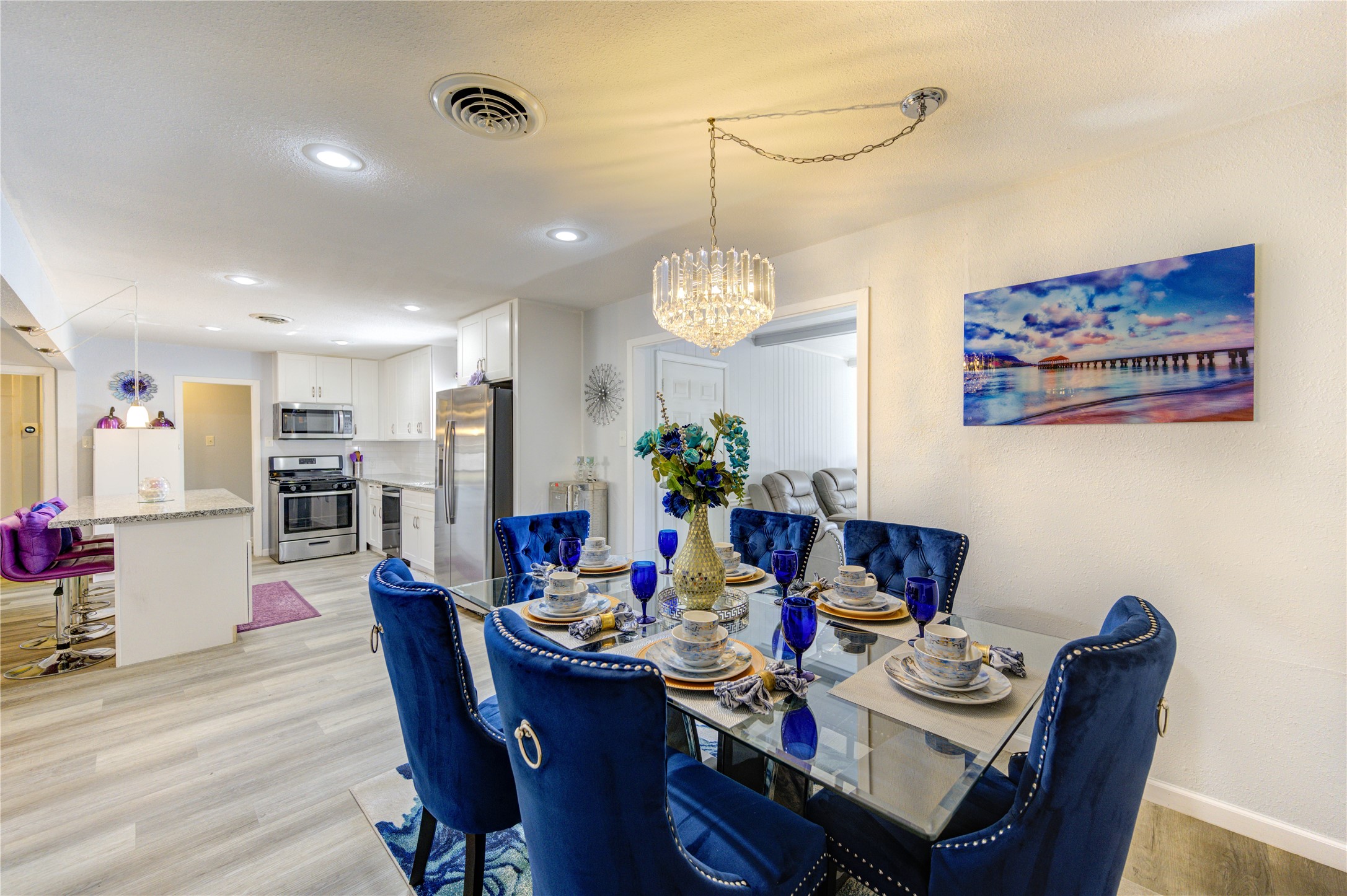A view of the dining room.