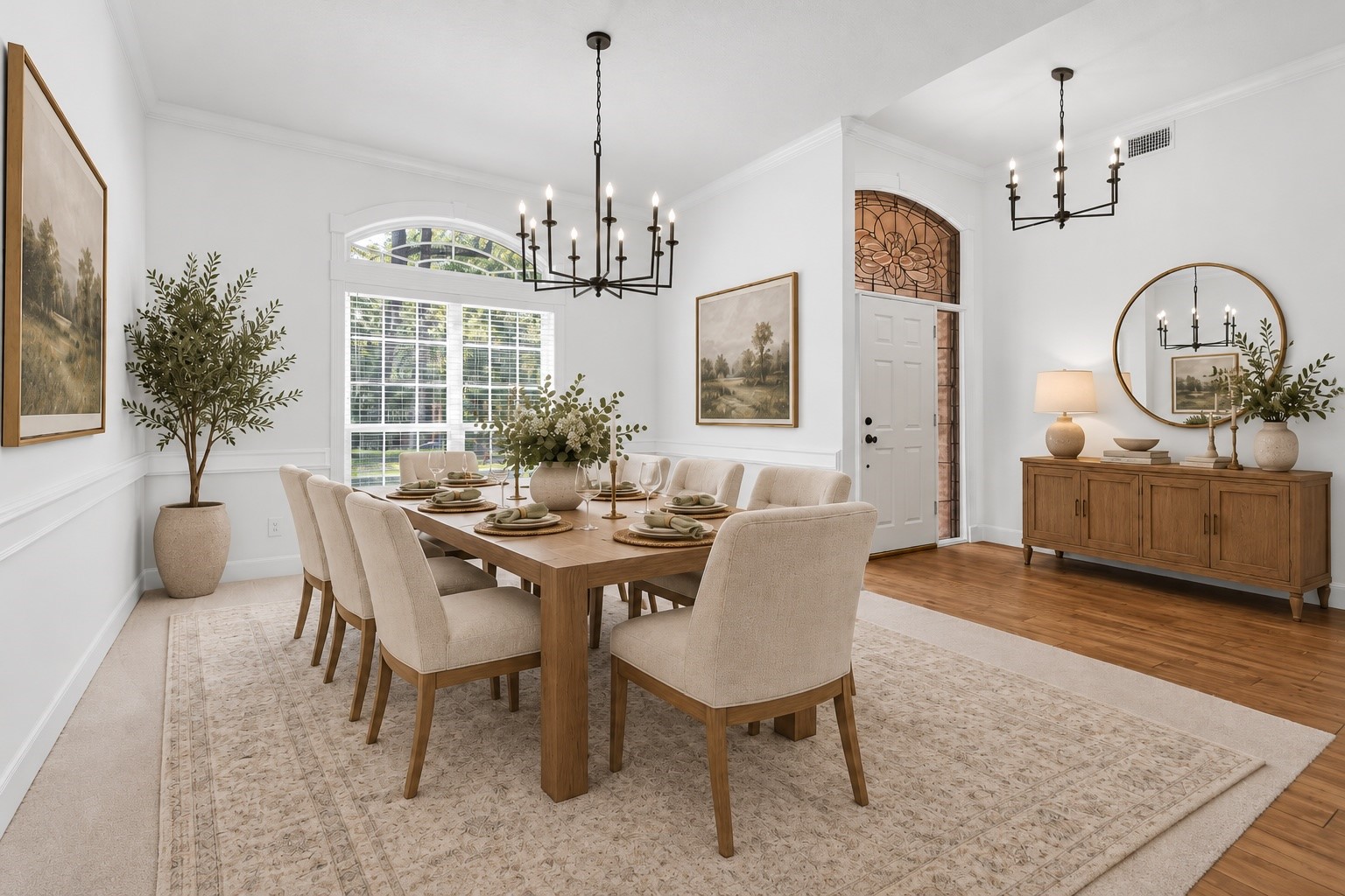 Formal Dining Room virtually staged.