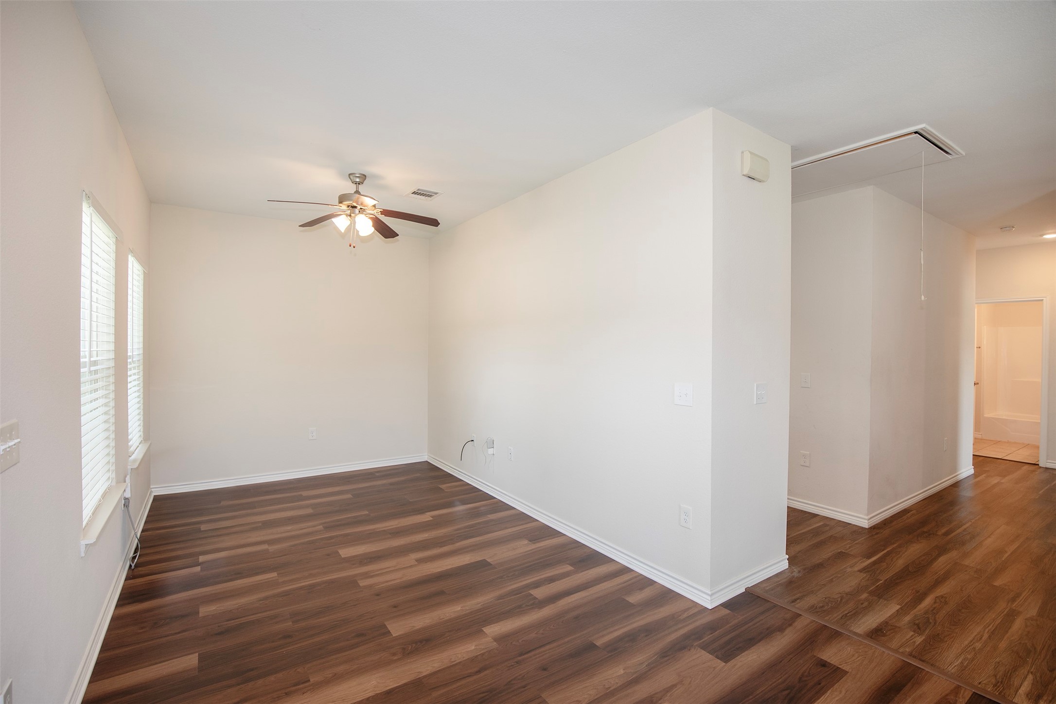 Fantastic open floor plan with gorgeous flooring.