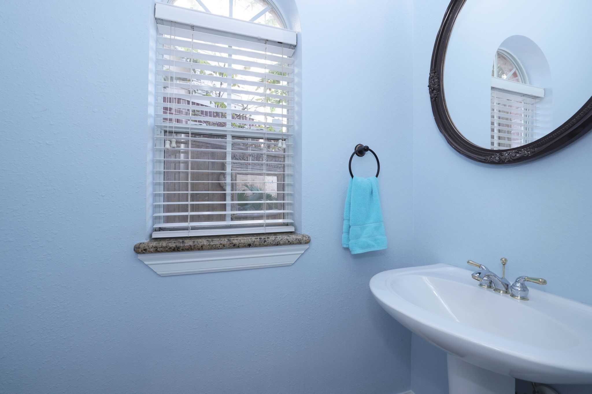 There are 2.5 baths.  This is the powder room with pedistal sink.  Even the commode is new!