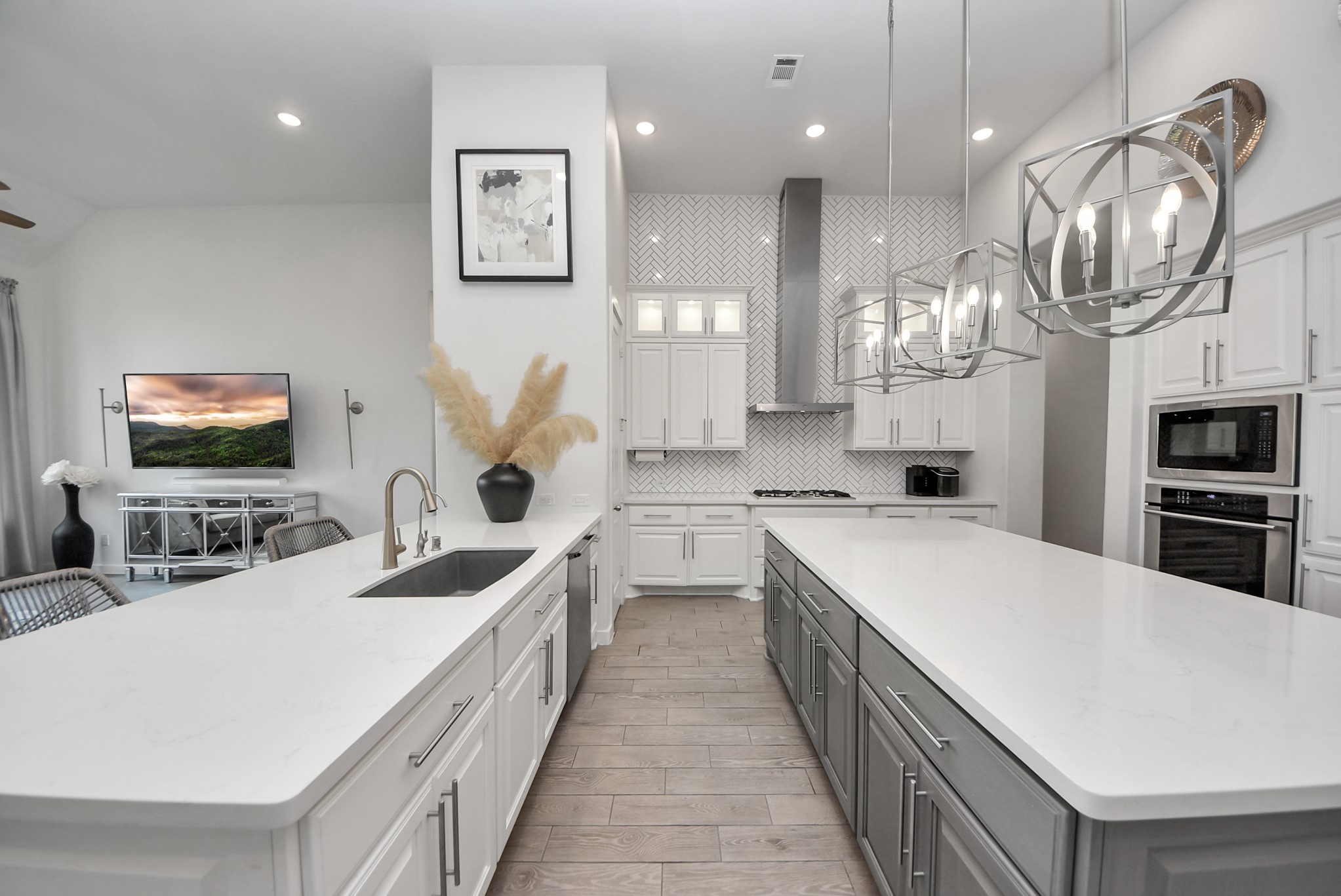 Beautifully appointed kitchen with generous counter space and stylish finishes.