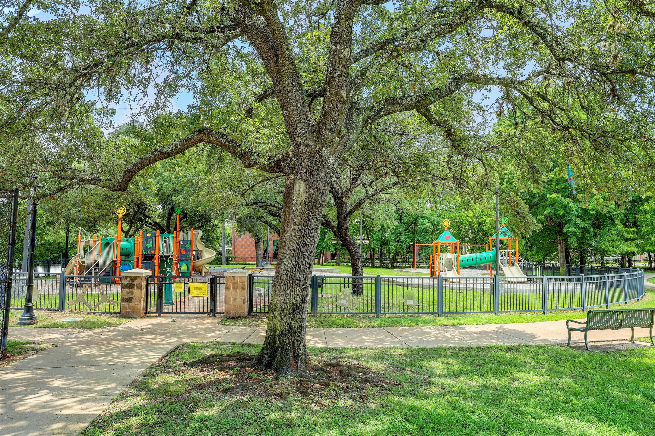 Tanglewood park is across the street. It is surrounded by lush greenery, offering a perfect space for outdoor fun and relaxation.