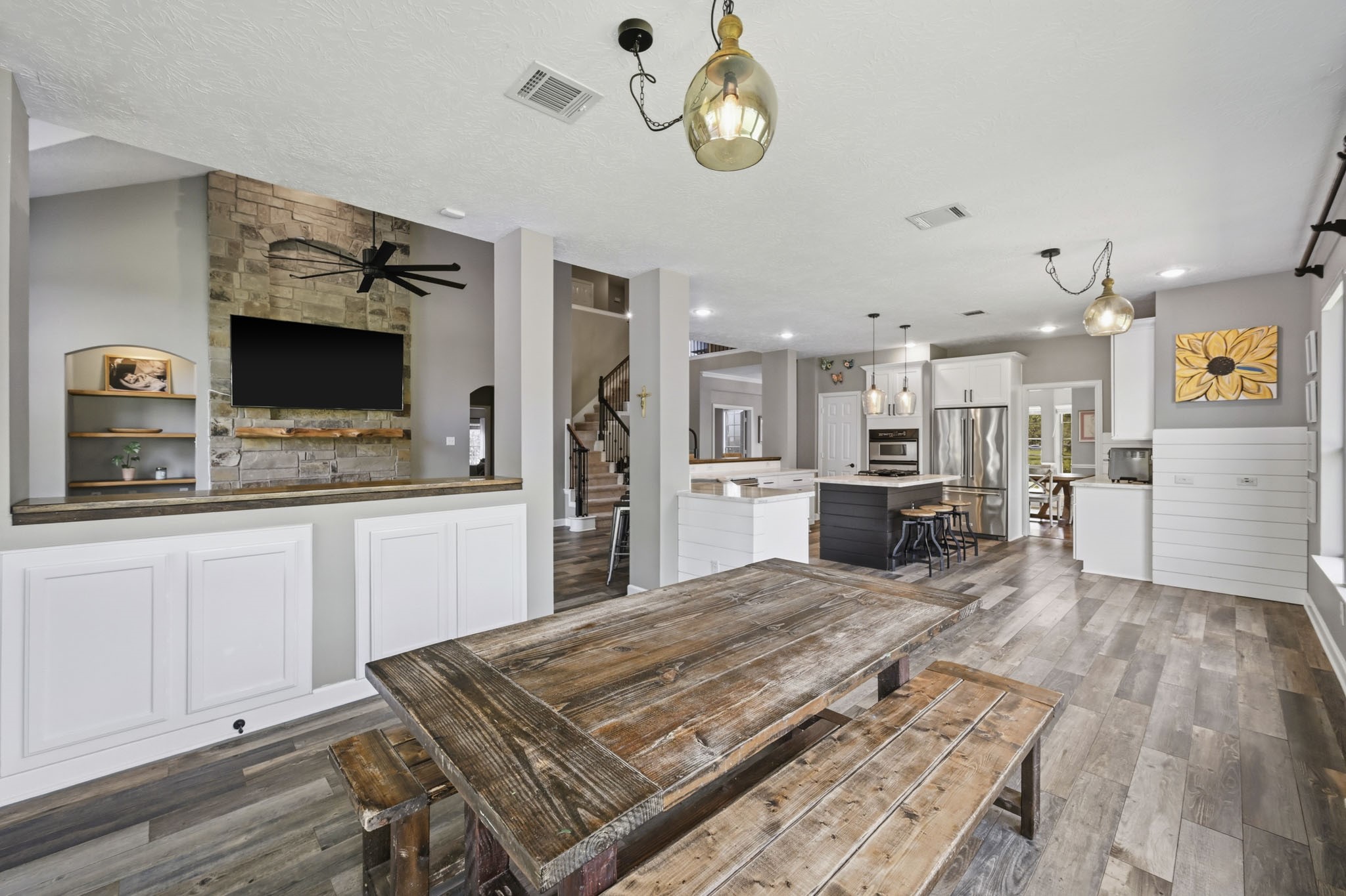 Expansive kitchen with exceptional views and generous workspace.
