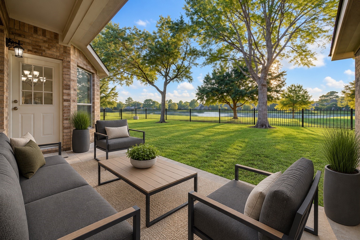 Beautiful Lake View. Virtually staged to help visualize the rooms potential.
