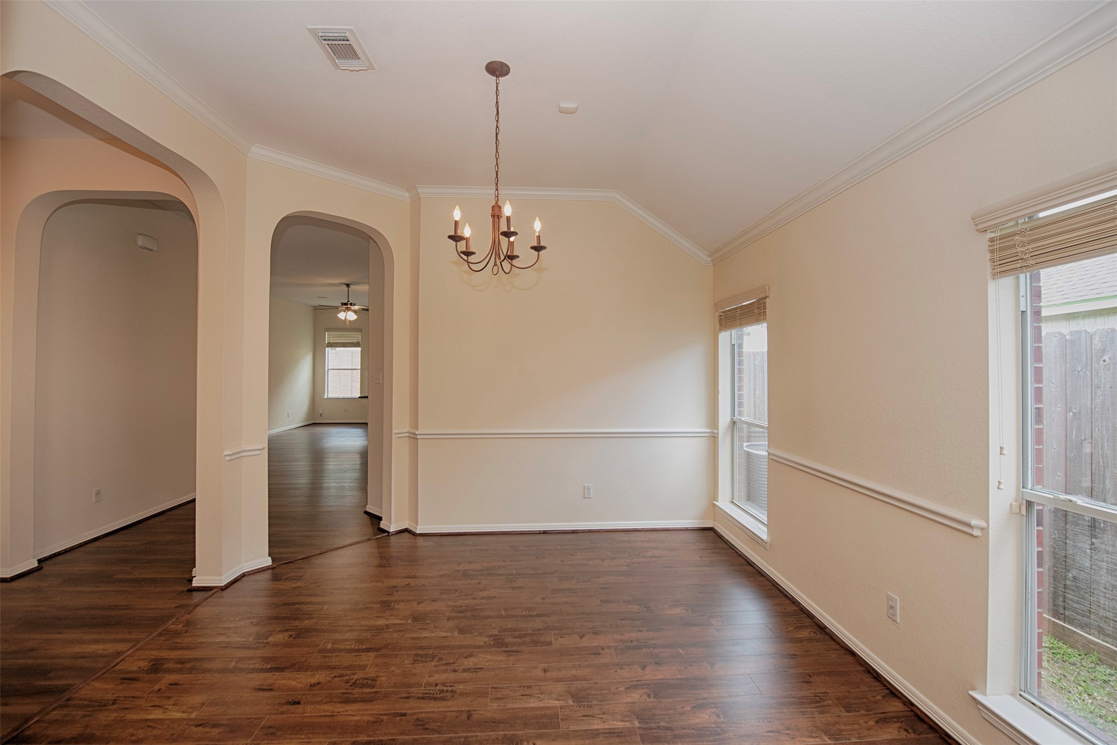 The formal dining room will easily fit your large dining table as well as a china cabinet or buffet.