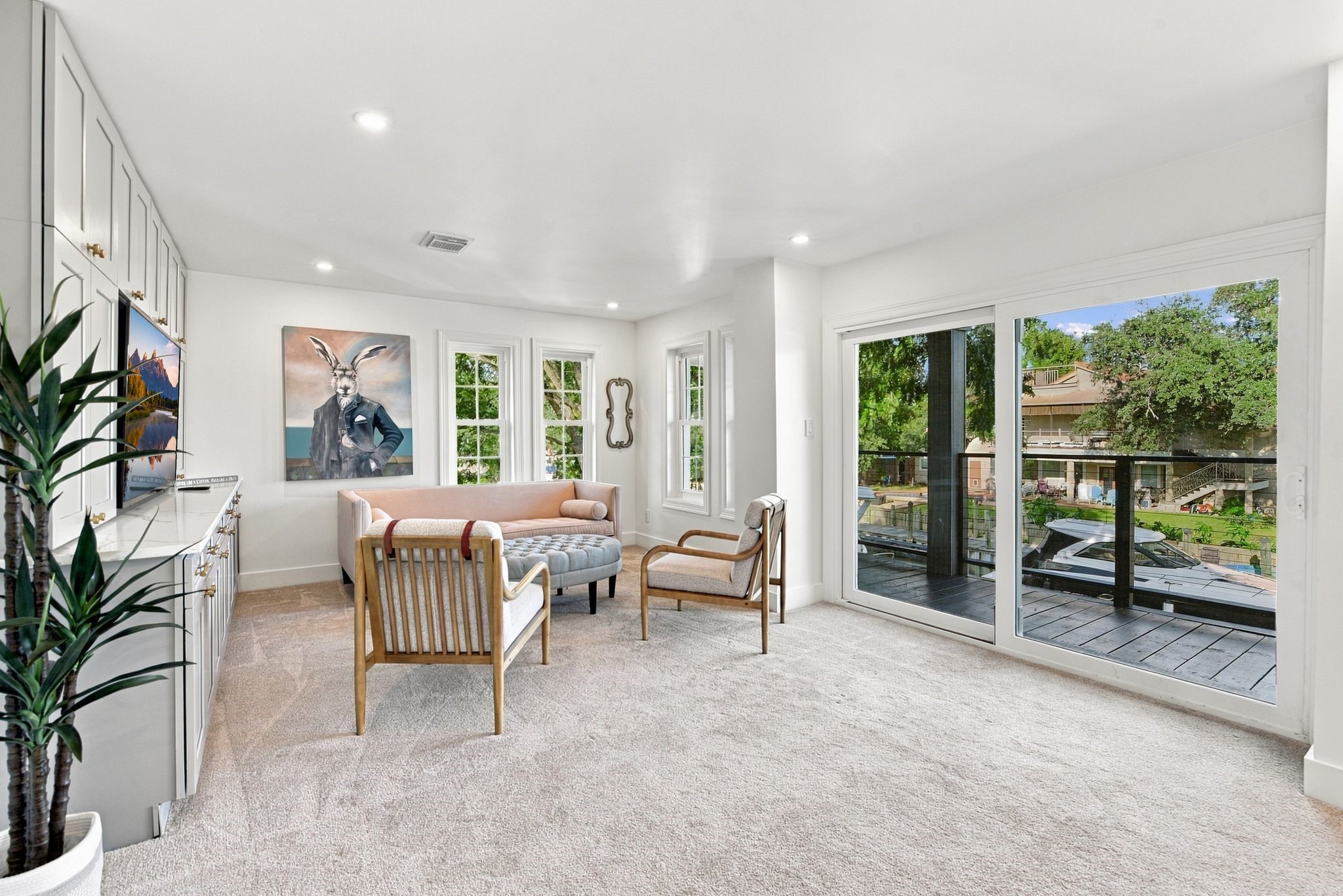 The upstairs contains the third bedroom and large gameroom.