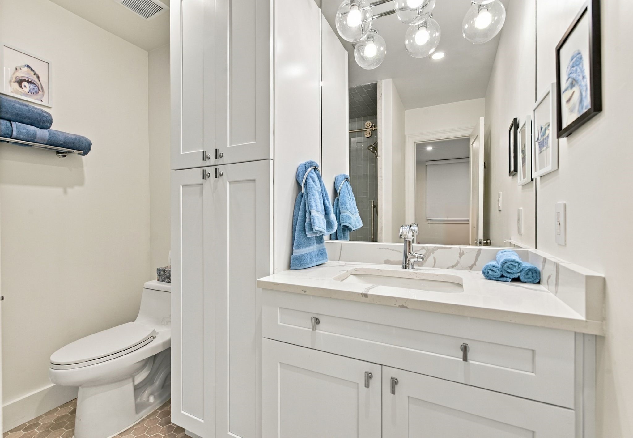 The secondary restroom.