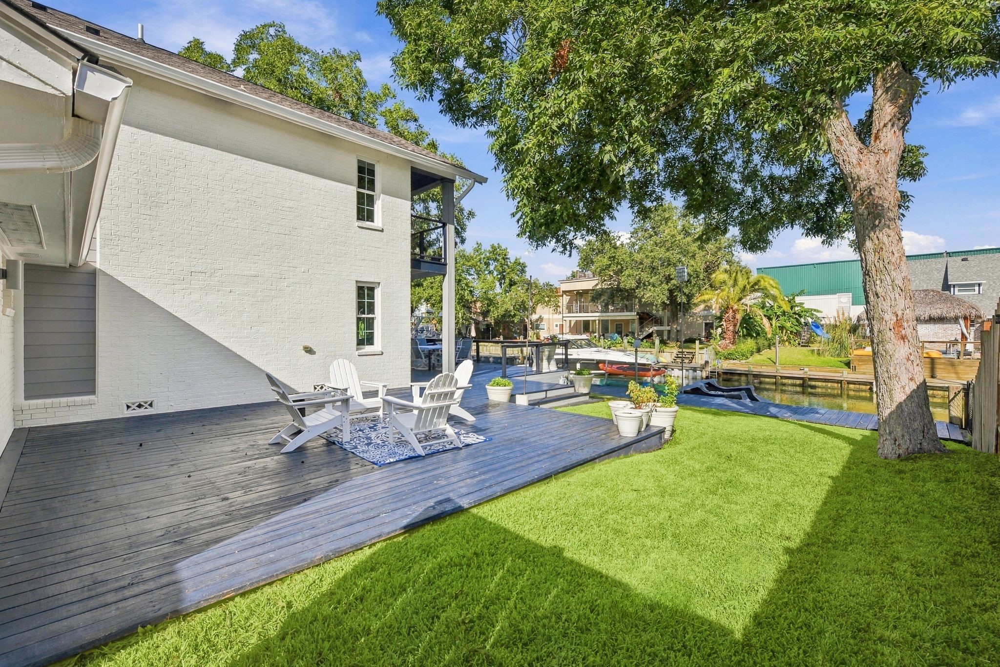 The side porch and yard off of the primary Suite has plenty of room if you would like to build a pool.