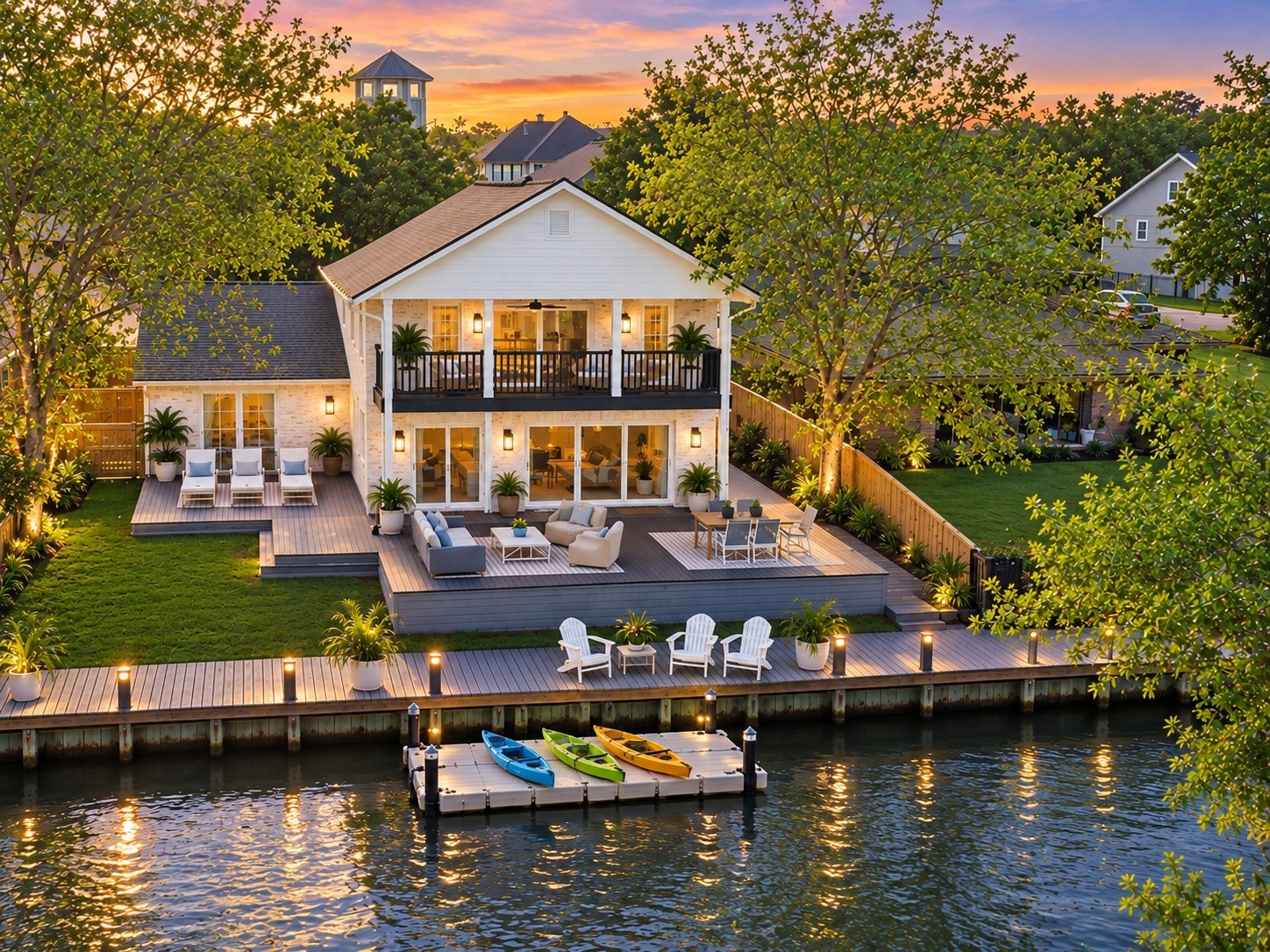Discover waterfront luxury with direct access to Clear Lake and the Gulf, offering an idyllic retreat where every sunset can be savored from your private dock.