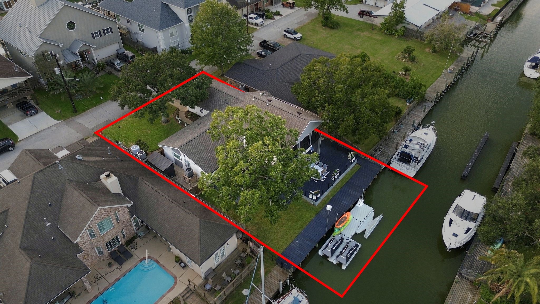 This bird's eye view shows this inviting property.