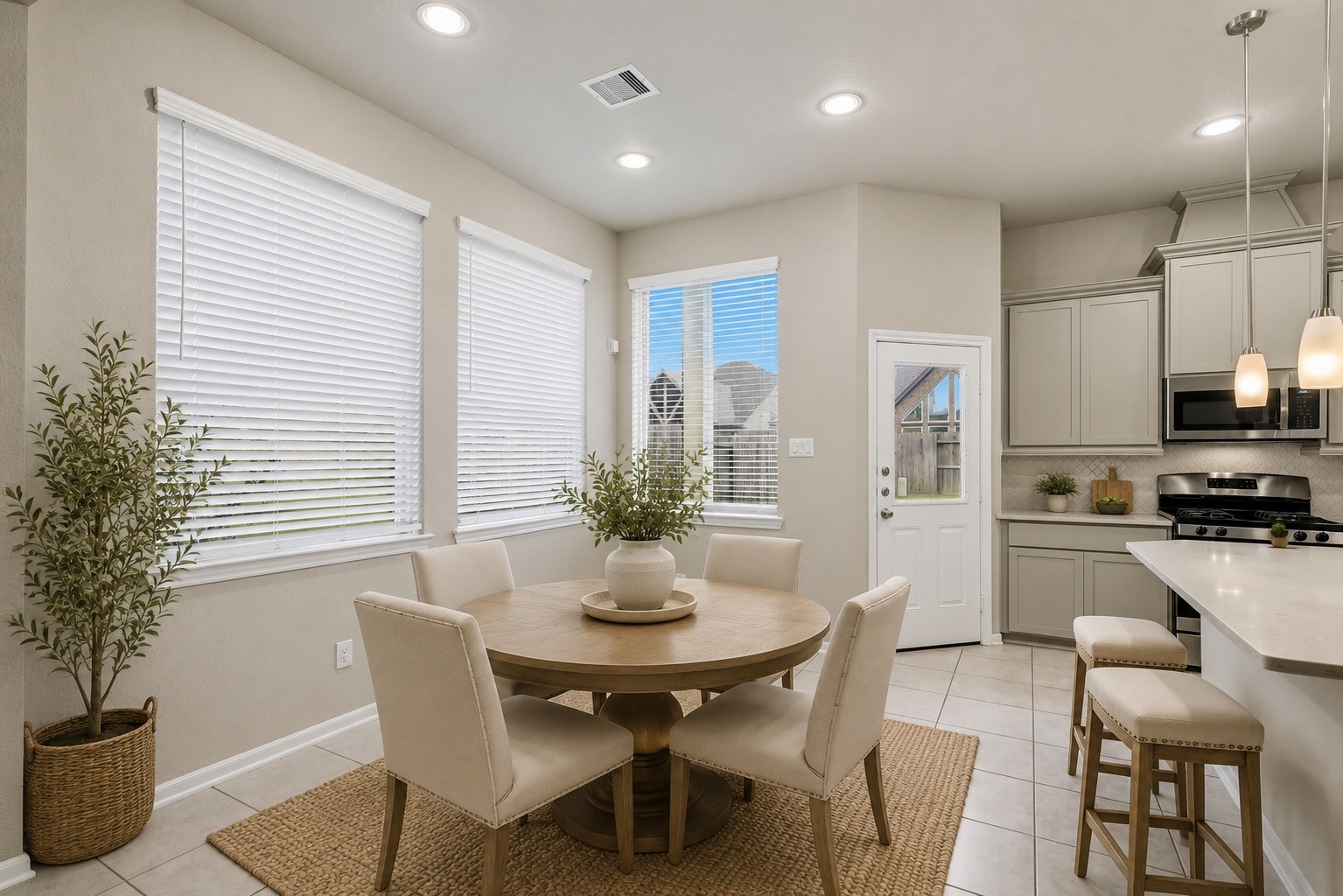 Breakfast area staged