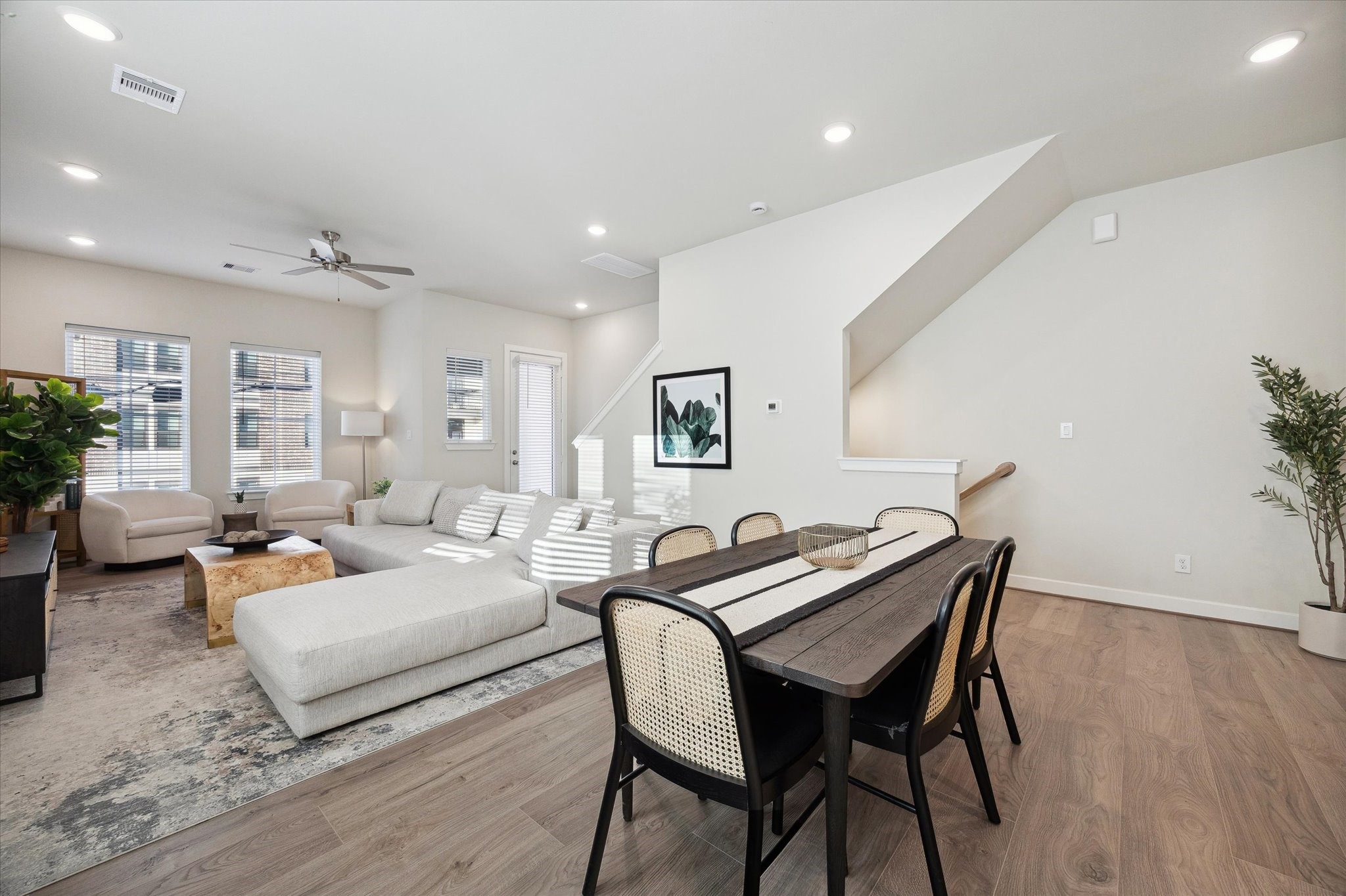 Representative photo showing the communitys model home living room. Layout and selections may vary.