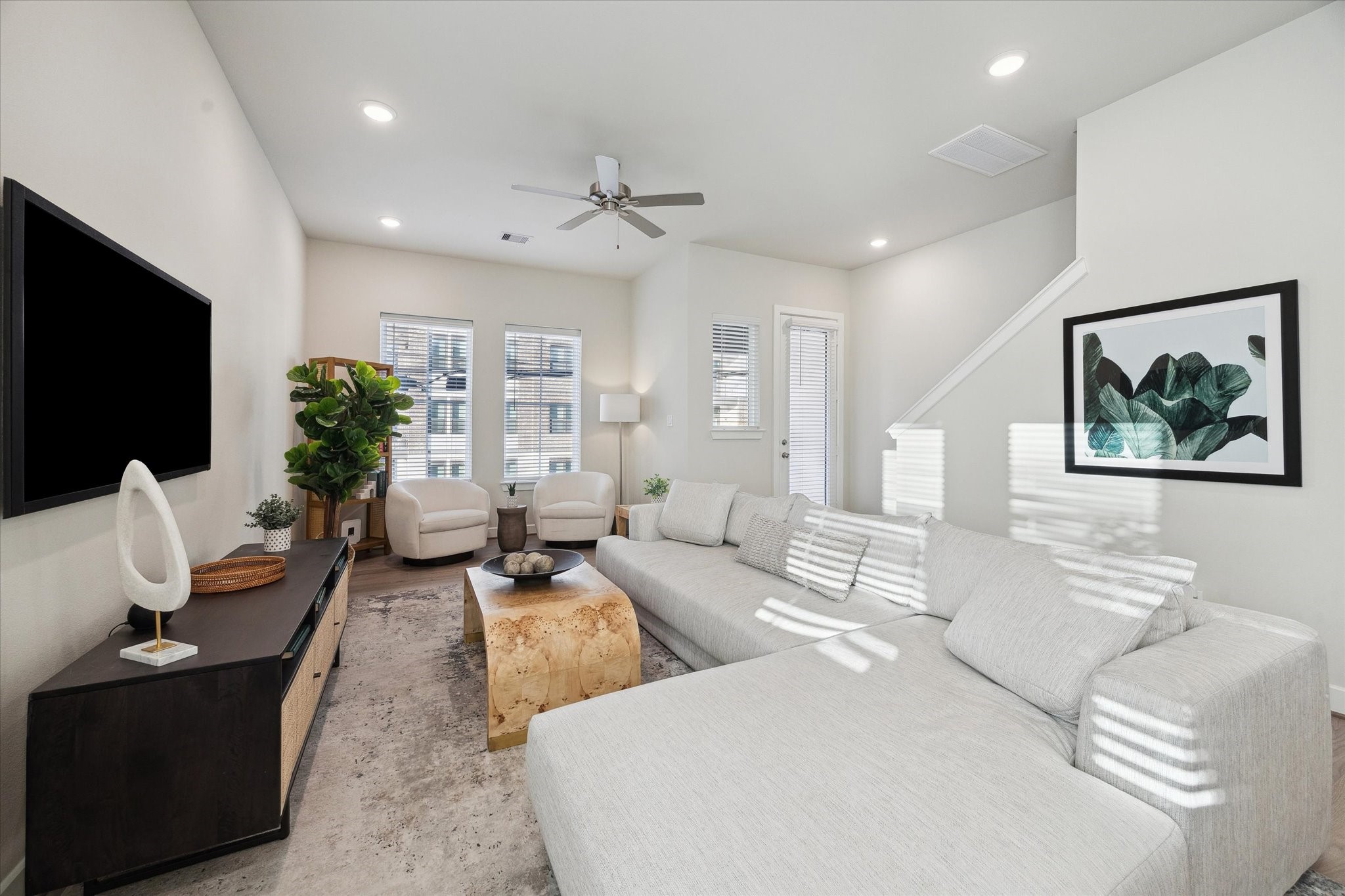 Representative photo showing the communitys model home living room. Layout and selections may vary.