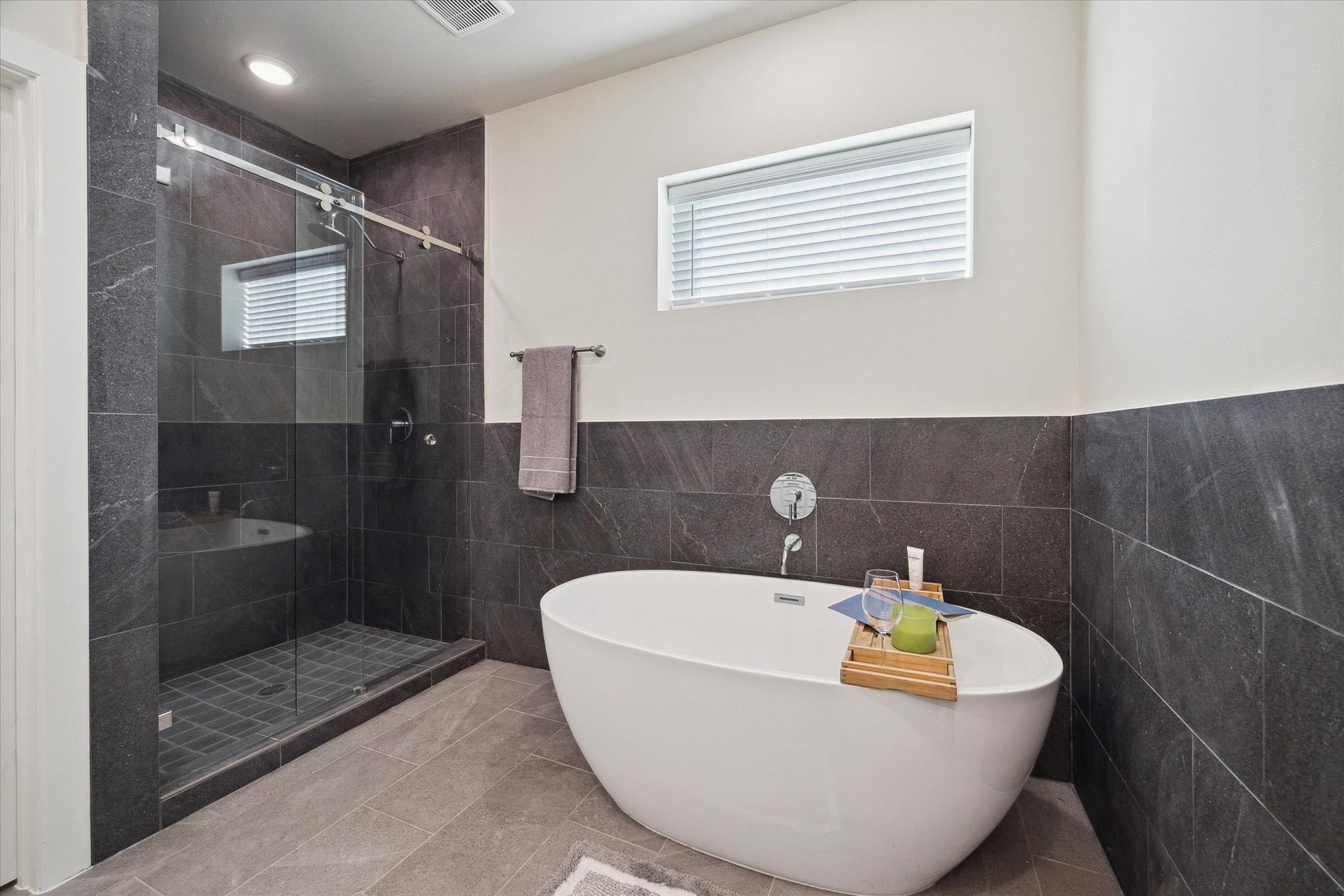 Representative photo showing the communitys model home primary bathroom. Layout and selections may vary.