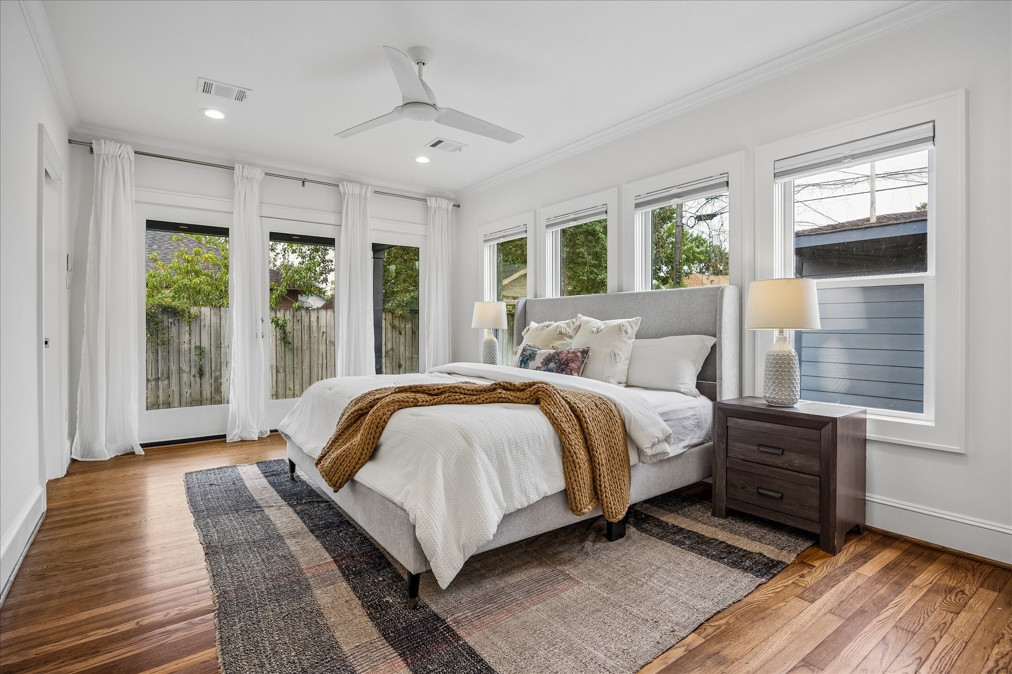 The primary suite has access to a peaceful covered patio