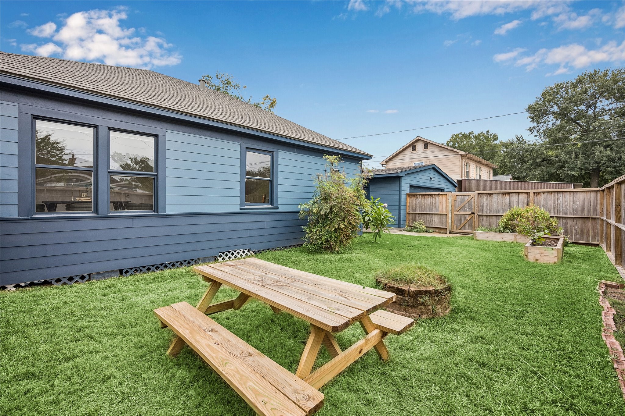 Enjoy three distinct outdoor spaces for relaxing and entertaining!
