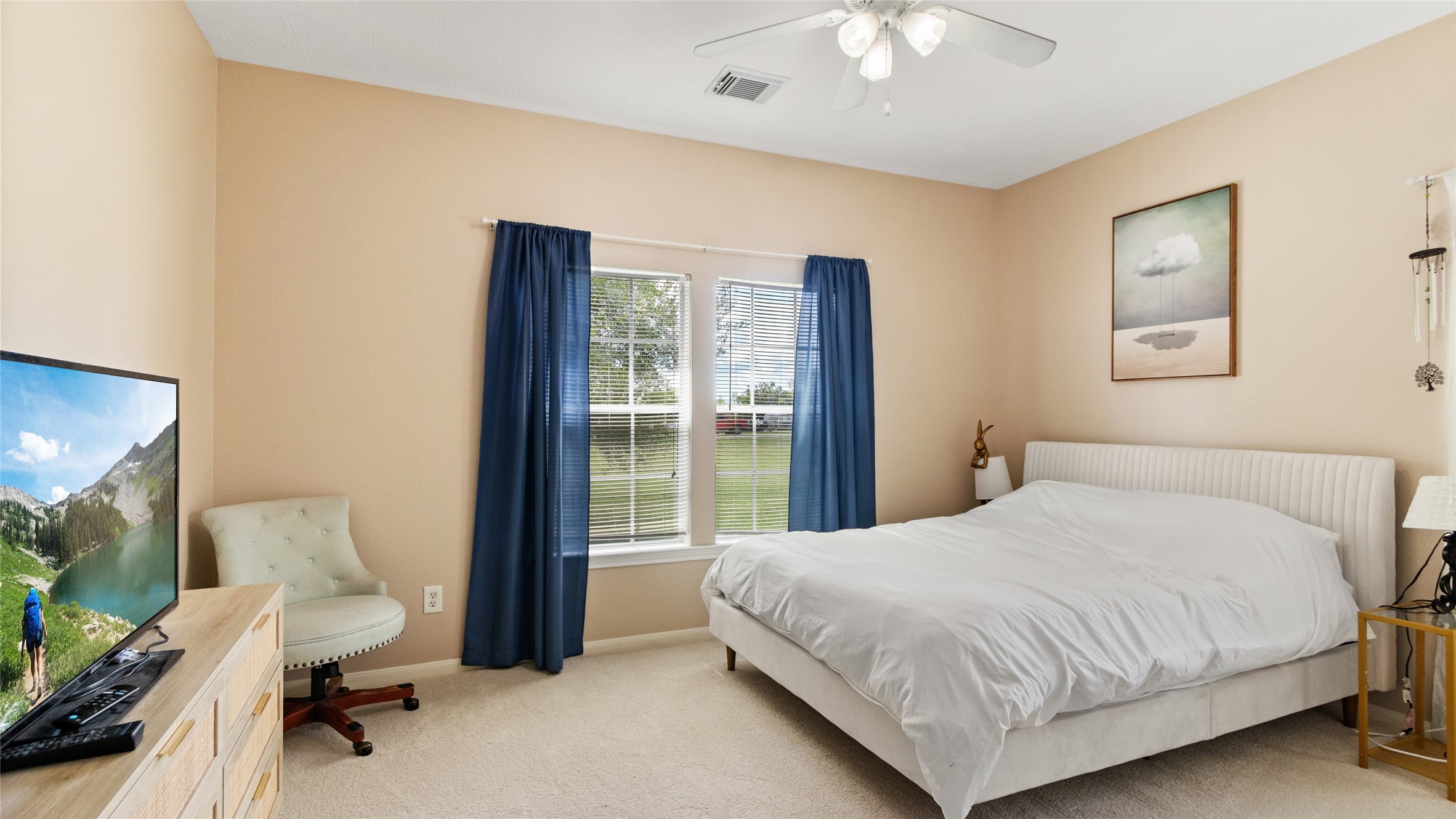 A comfortable secondary bedroom with plenty of room to make it your own.