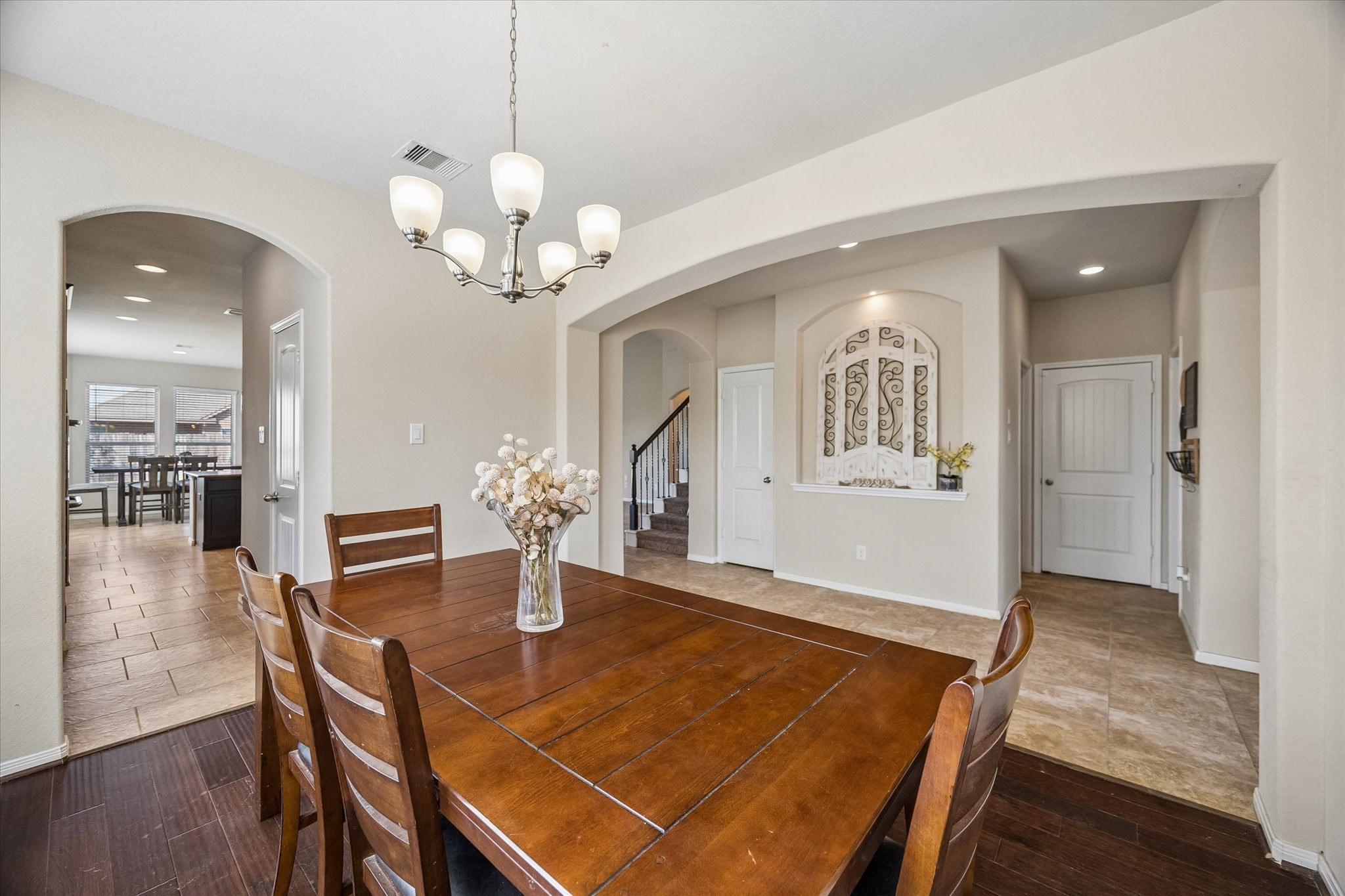 Another view of the dining room showing the entryway to the butler's pantry.  Perfect for entertaining.