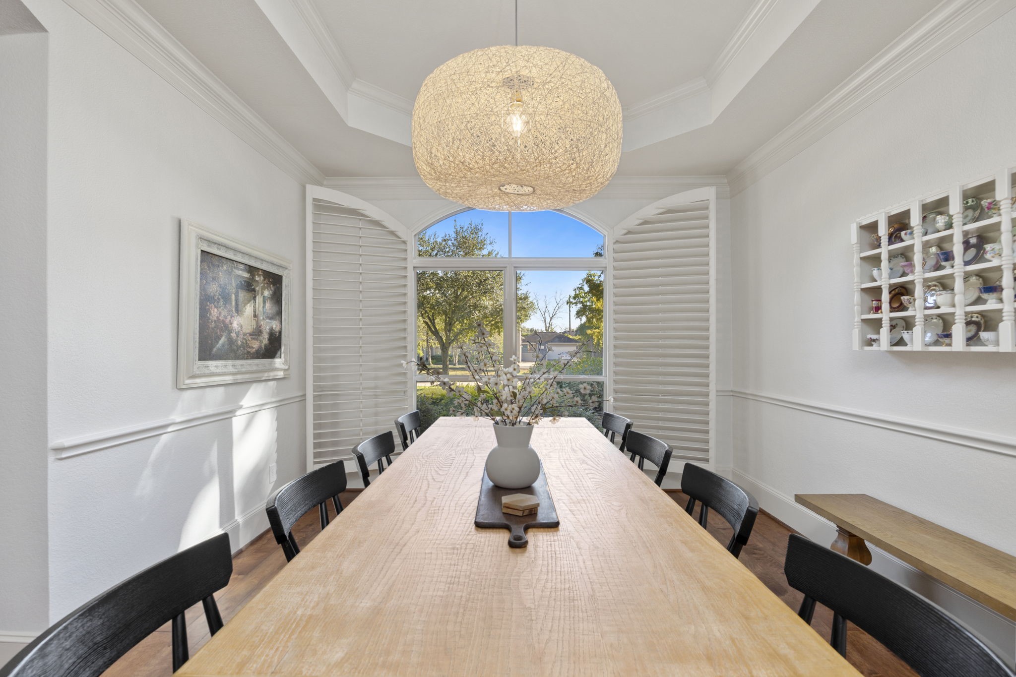 Formal Dining room is both elegant and functional...just waiting for those love and laughter filled dinners!