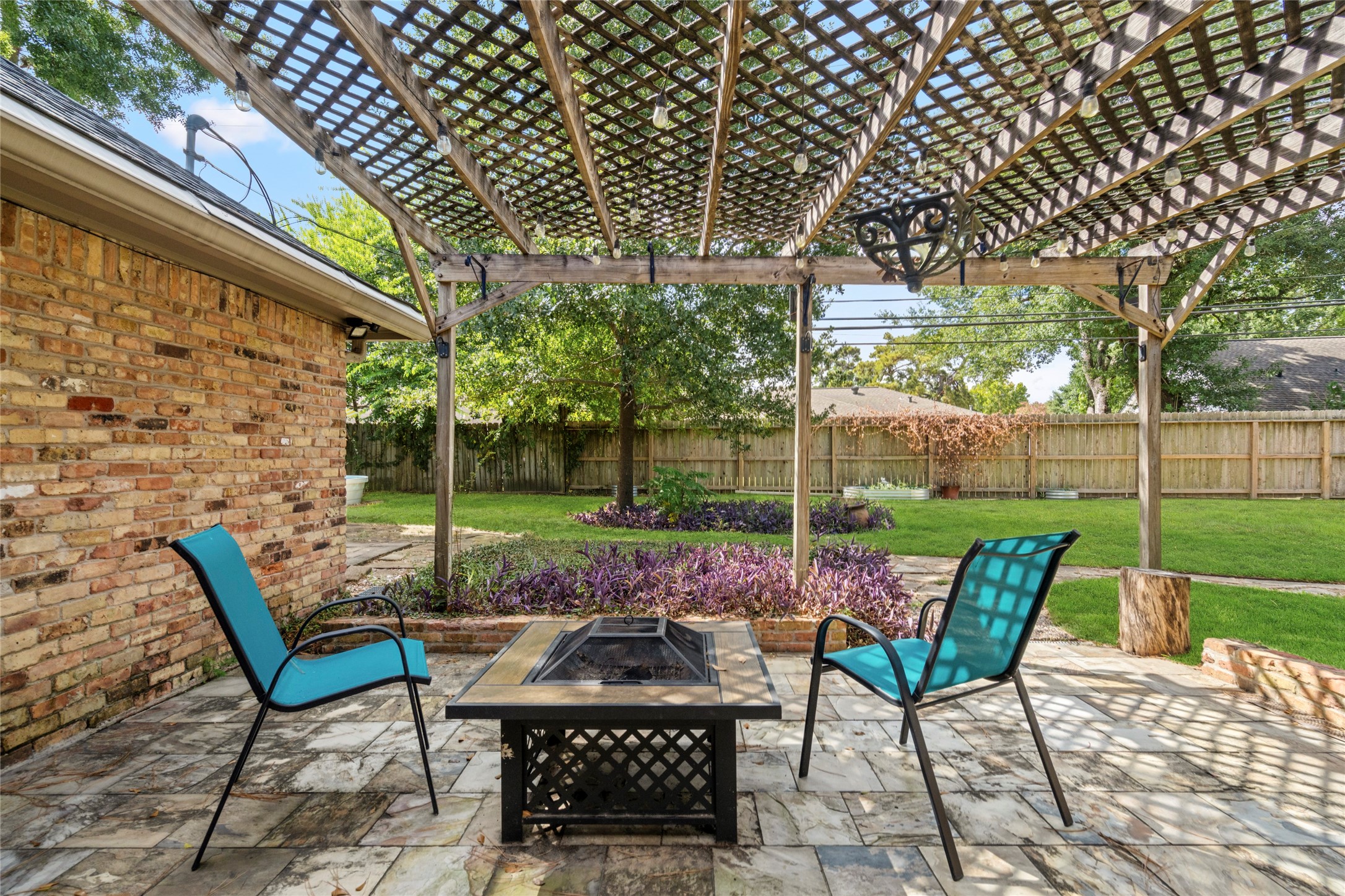 Closer look under the pergola.