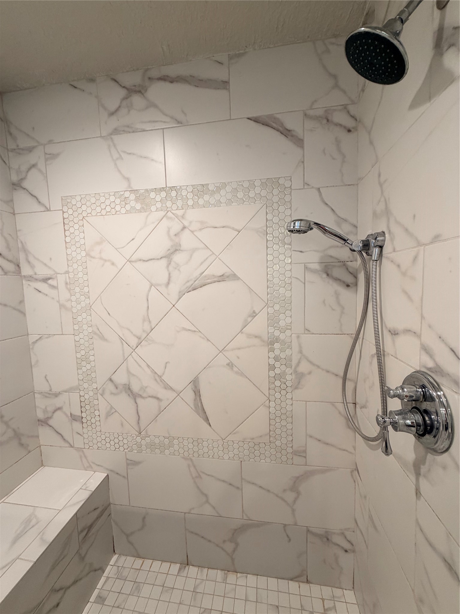 Inside of shower- custom tile feature