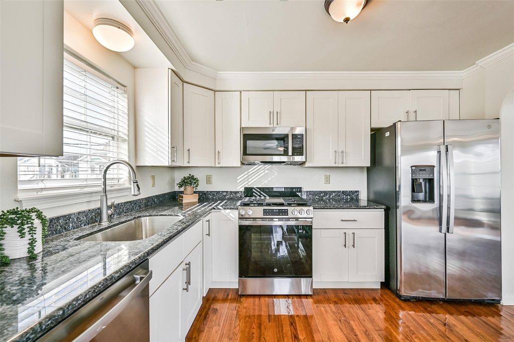 Recently updated stainless steel appliances.