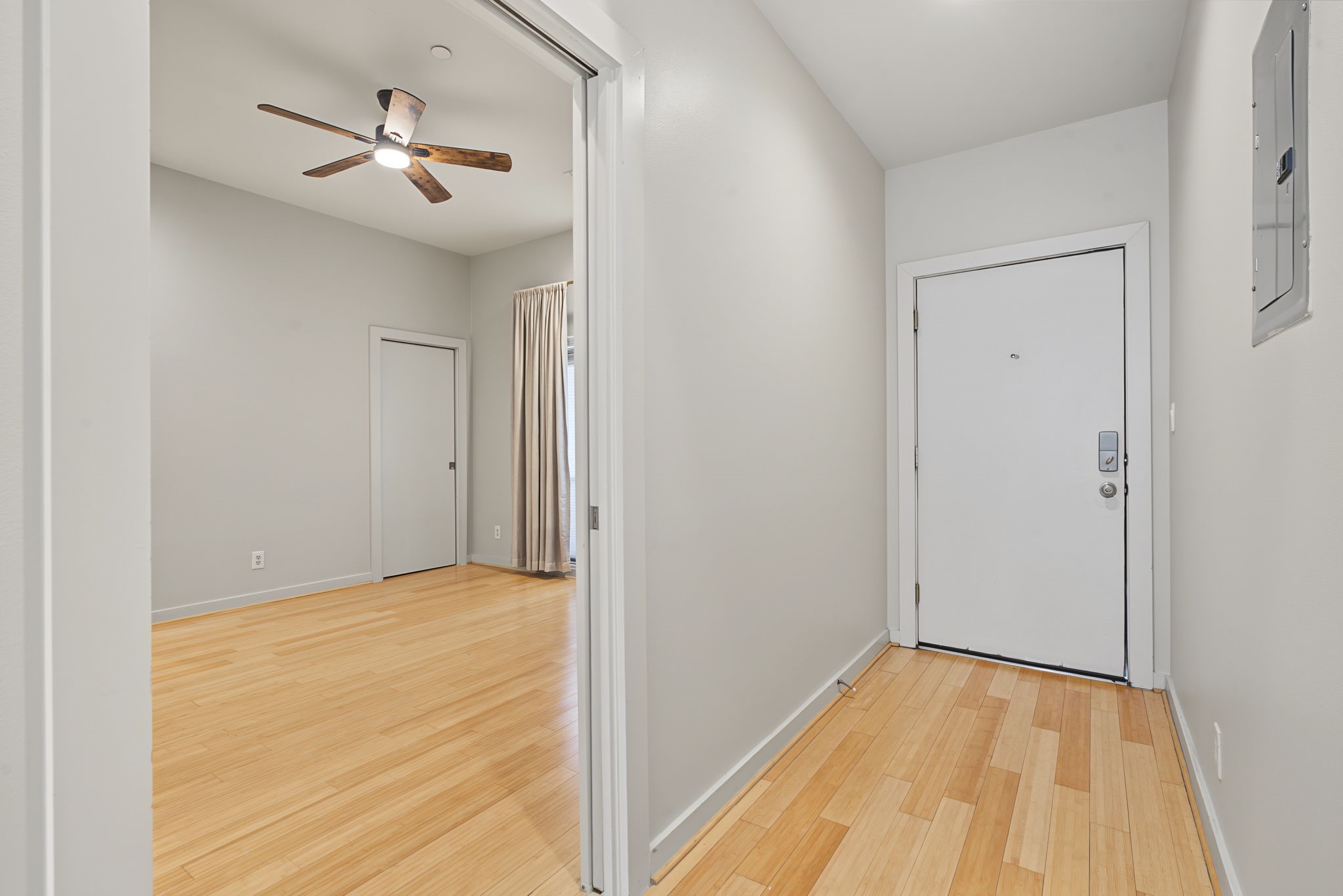 Right off the foyer is the primary bedroom with a huge walk-in closet and en-suite entrance to bath. Right off the foyer is the primary bedroom with a huge walk-in closet and en-suite entrance to bath.