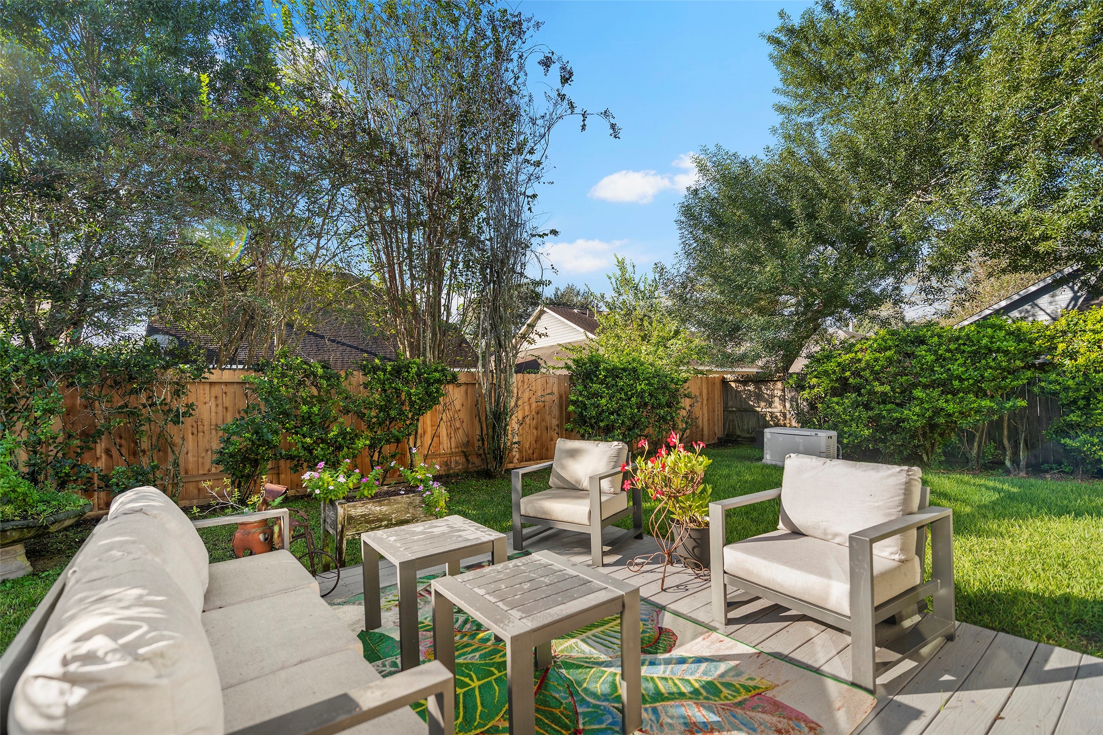 Great space for entertaining during fall months.