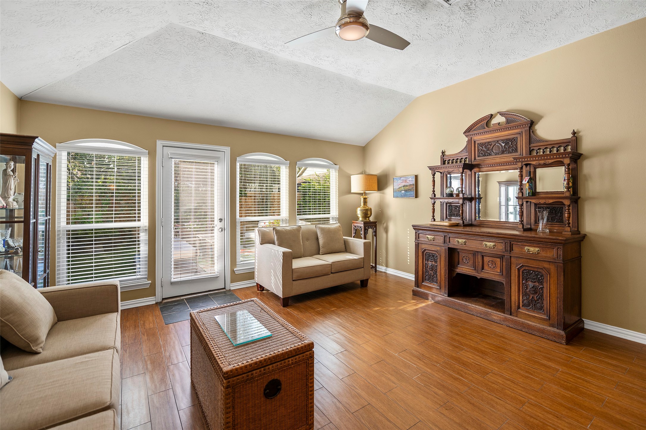 If you like natural light this is the perfect room for you. The living room is framed by newly installed double pane Low E  windows.