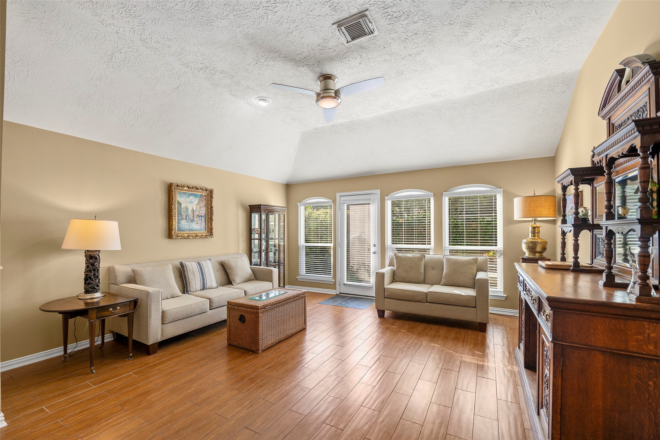 Vaulted ceilings.