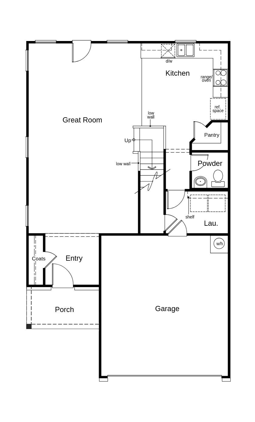 This floor plan features 3 bedrooms, 2 full baths, 1 half bath, and over 2,000 square feet of living space.