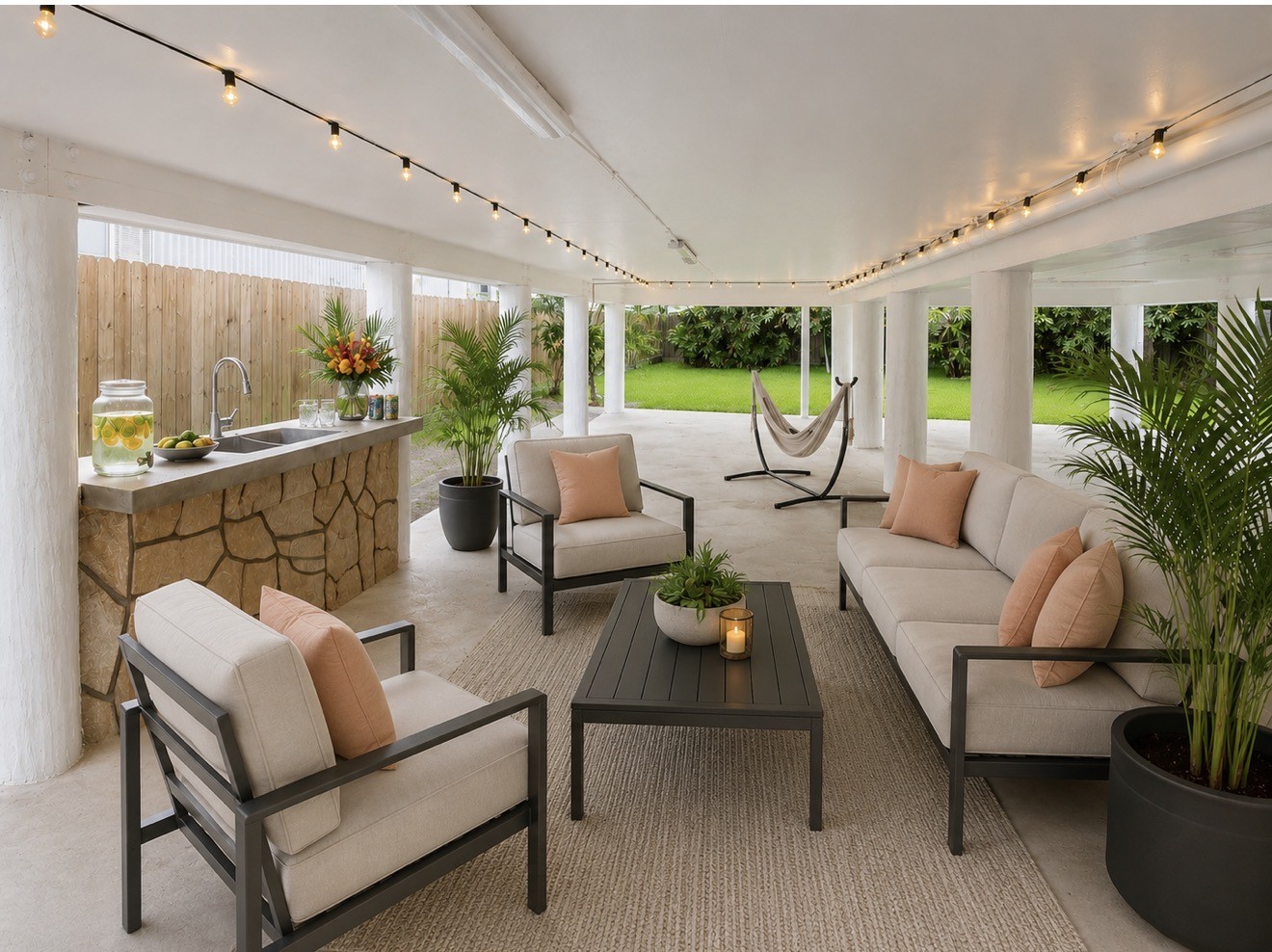 Virtually staged area