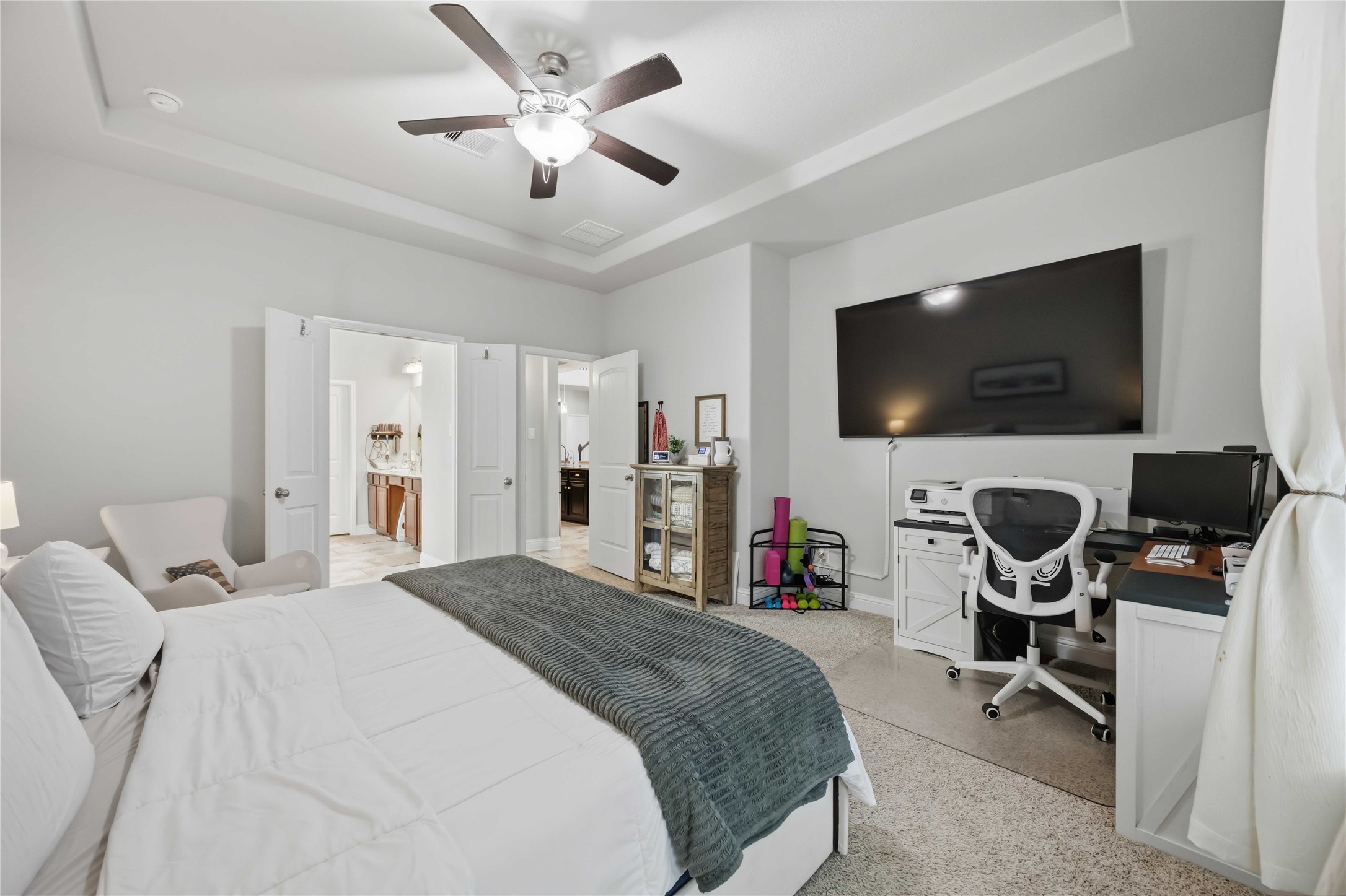There's room to spread out here, whether you want a reading nook, a desk, or a cozy sitting area.