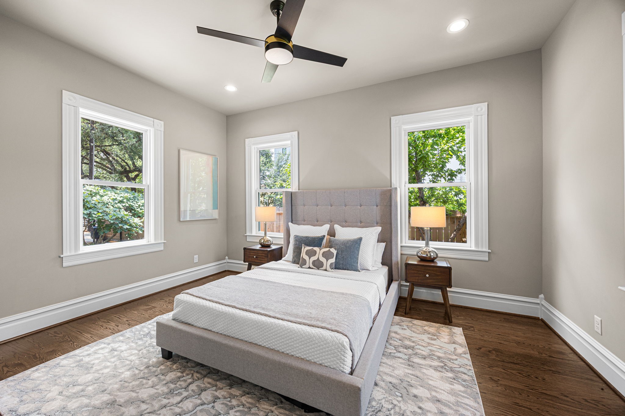 1st floor bedroom. Accents that are hard to appreciate in pictures but present in this home include true wood trim throughout, oak hardwoods, double pane Jeld-Wen windows.
