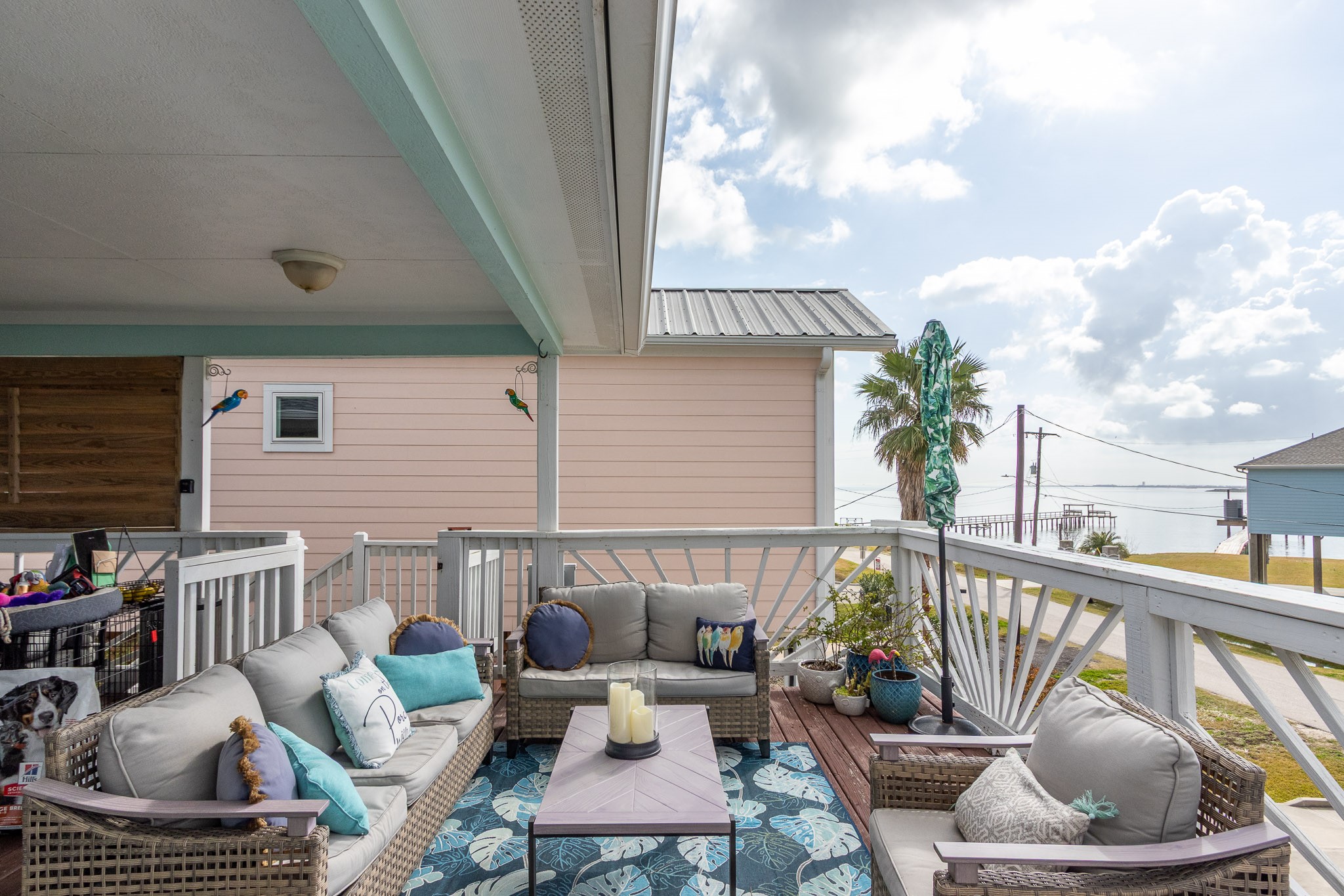 Front deck.  Perfect for entertaining or relaxing. Beautiful bay views and sunsets.