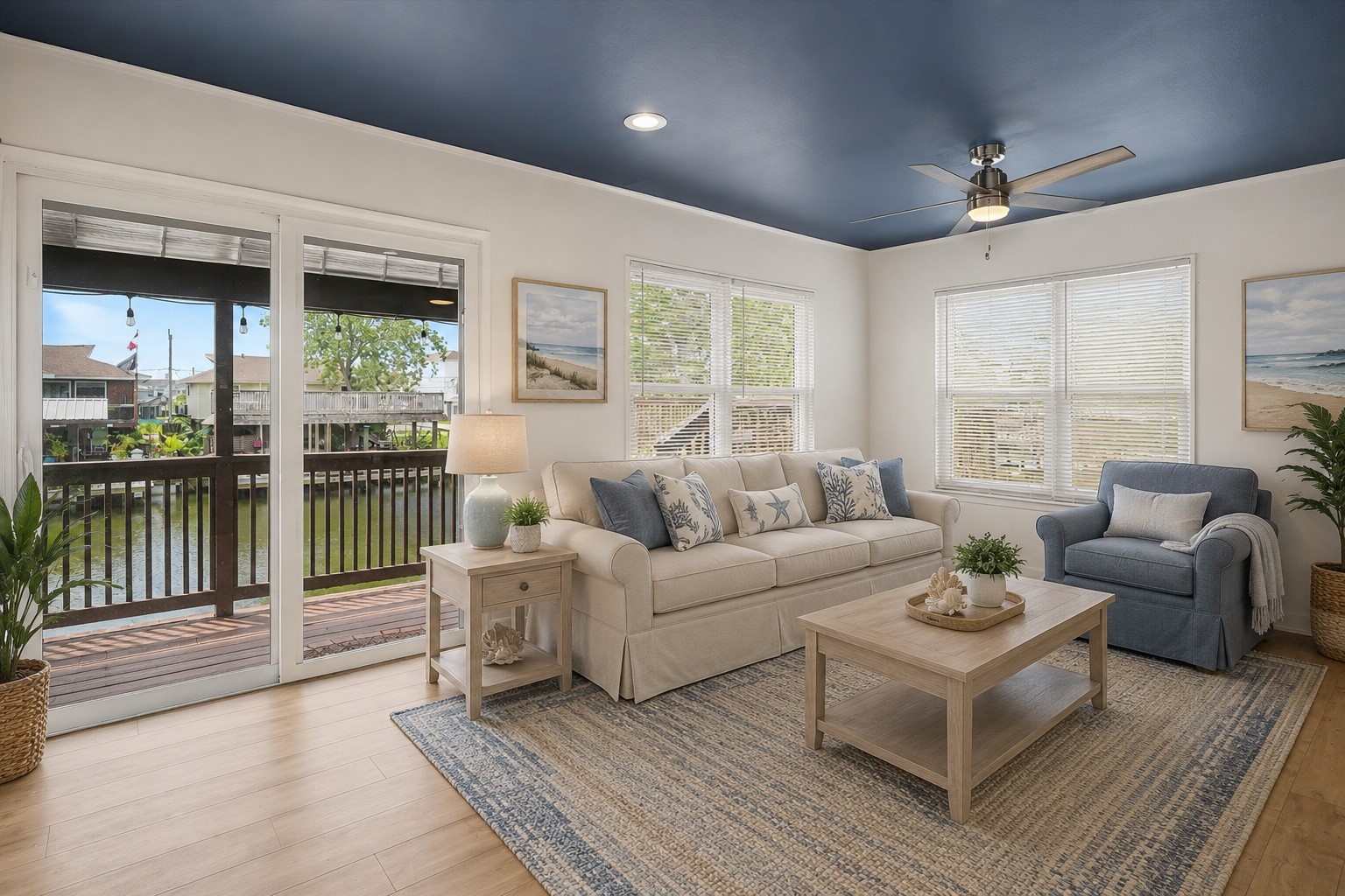 Virtually stage living room