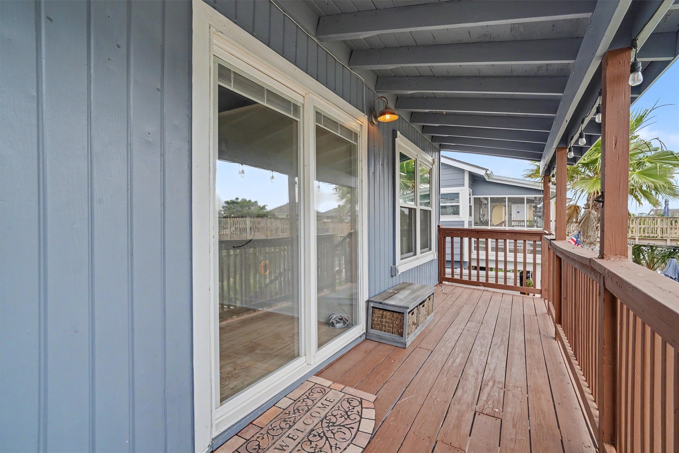 Plenty of room on this upstairs covered porch. Notice the updated windows