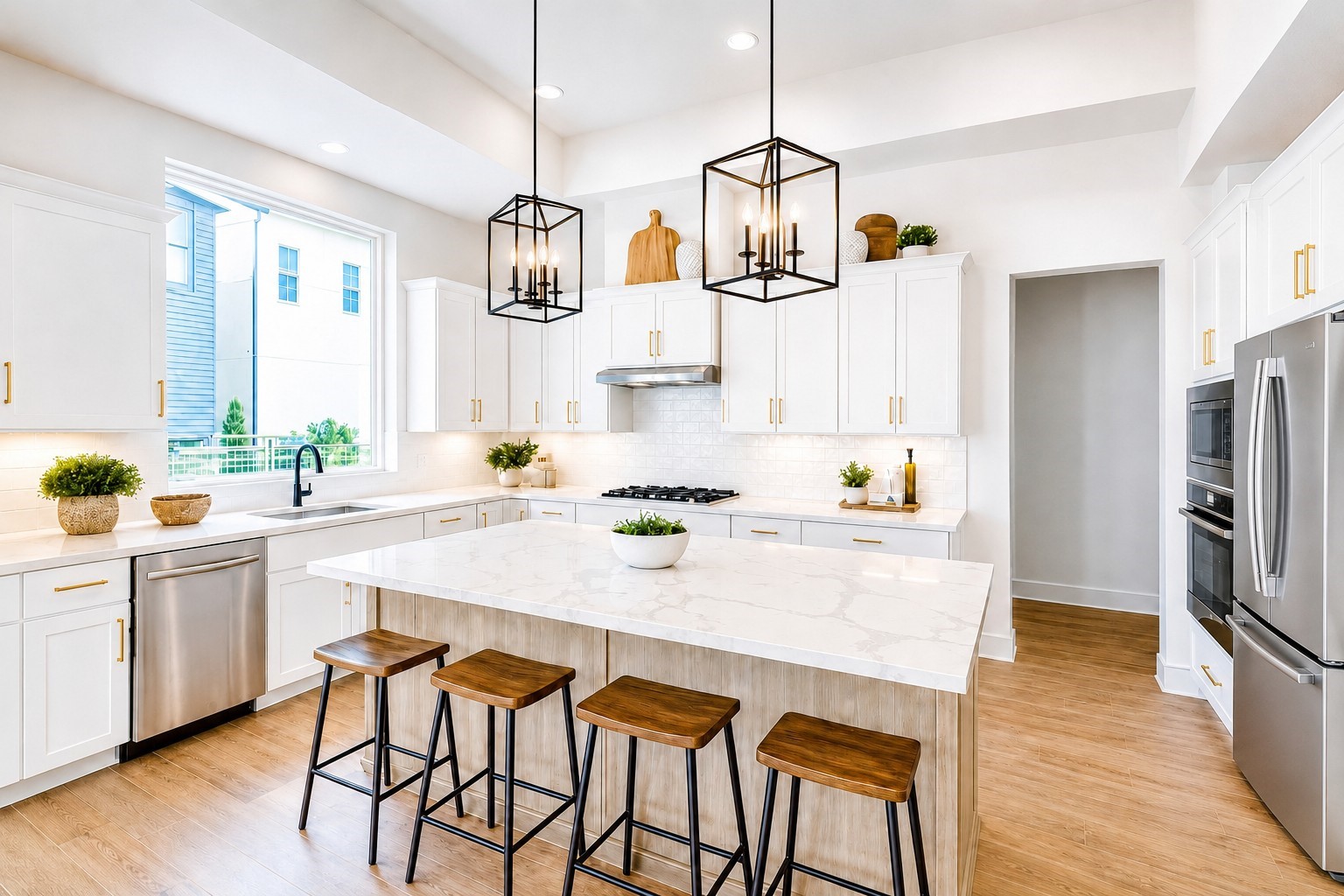 Gorgeous Kitchen highlighted with European Style Cabinetry, Gold Cabinet Hardware and Luxury Fisher Paykel Appliances. (pic was virtually staged) Gorgeous Kitchen highlighted with European Style Cabinetry, Gold Cabinet Hardware and Luxury Fisher Paykel Appliances. (pic was virtually staged)