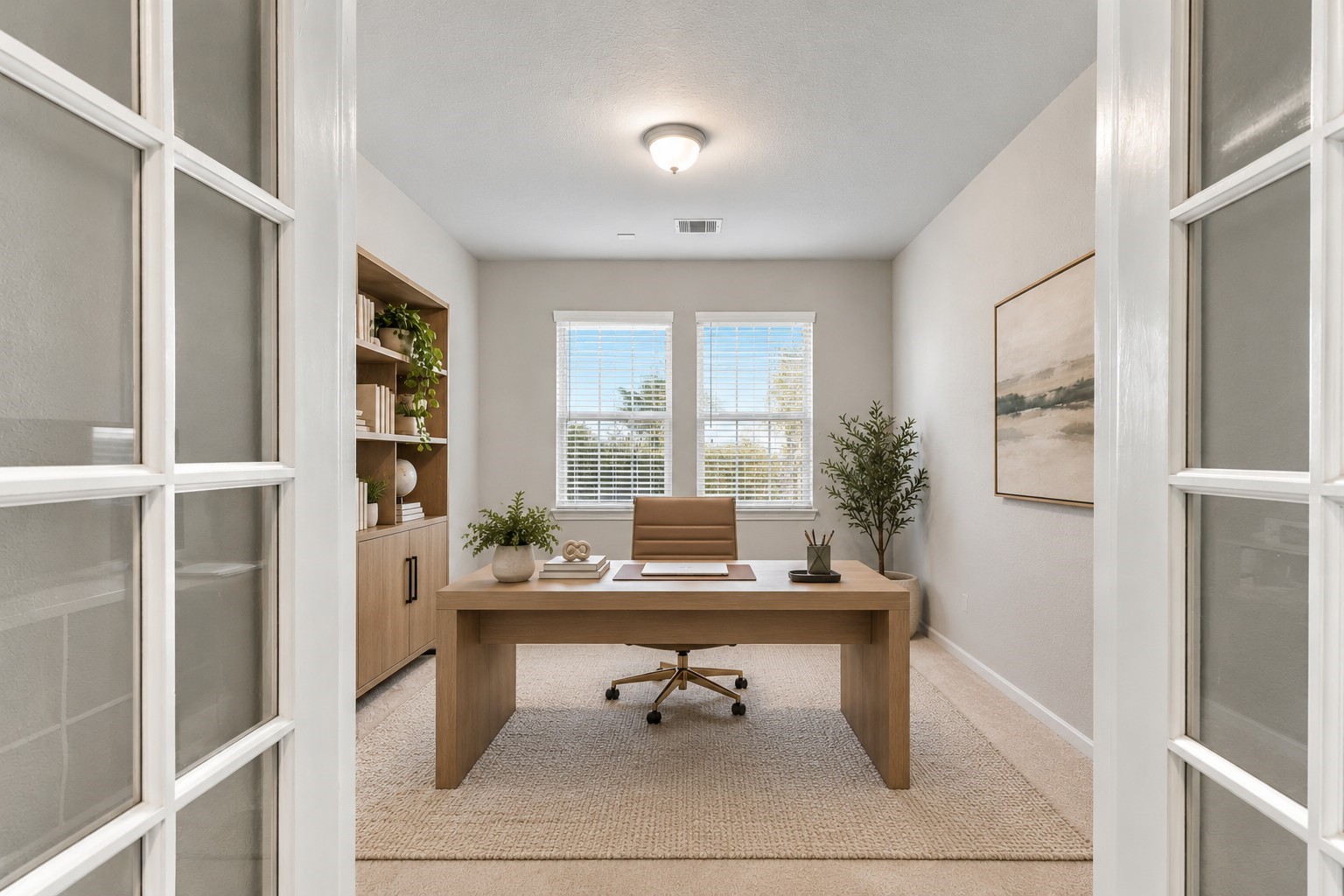 Dedicated home office offering a functional space for working, studying, or creative projects.**Virtually staged