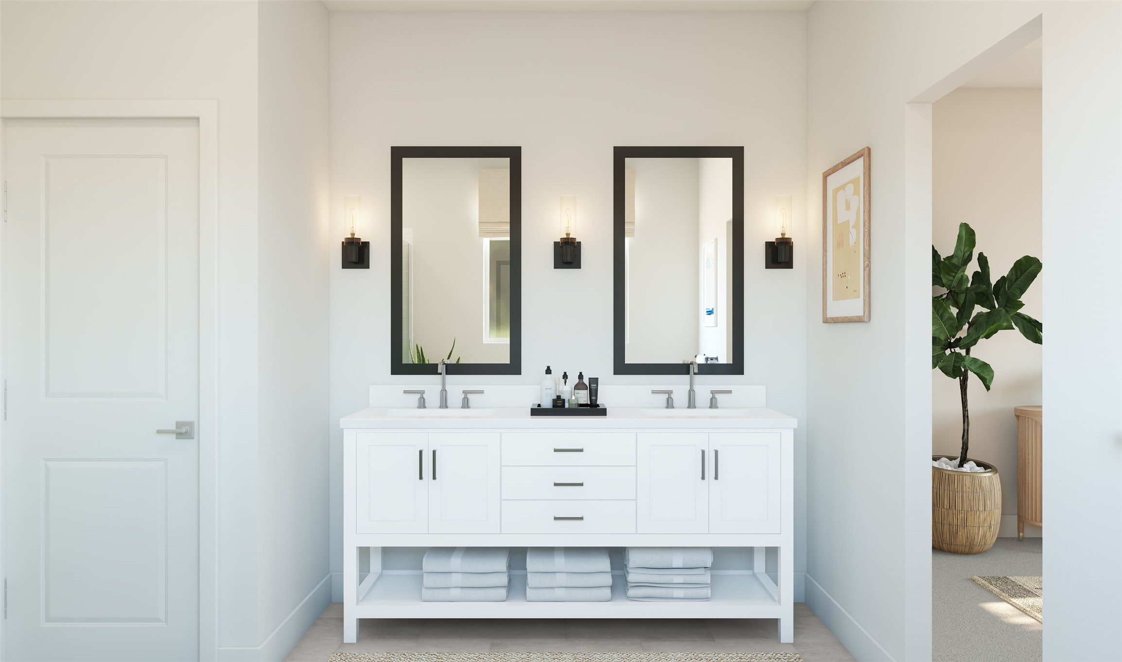 Relaxing primary bath (*Artist rendering used for illustration purposes only. Colors/finishes may differ from the ones currently selected in the home.)