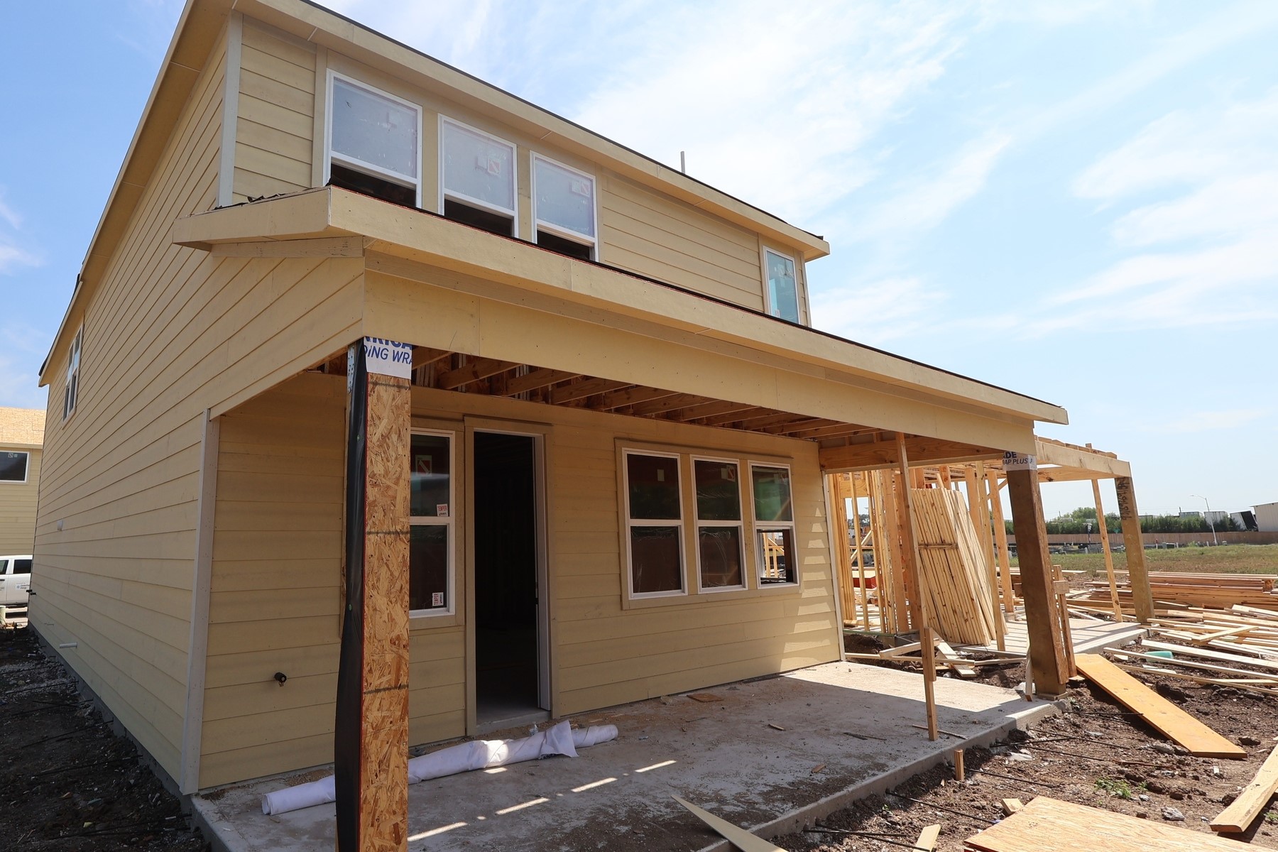 Backyard with covered patio - still under construction!