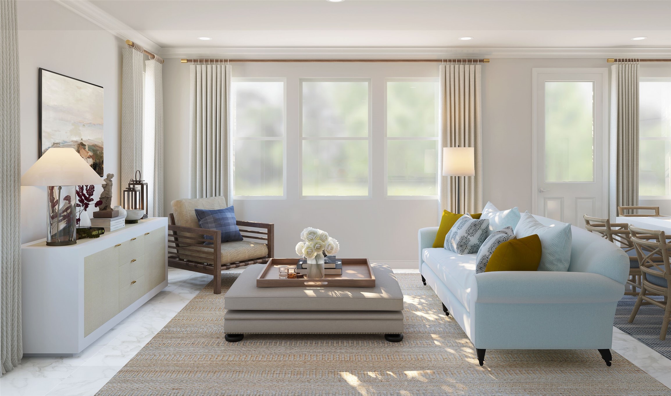 Cozy great room (*Artist rendering used for illustration purposes only. Colors/finishes may differ from the ones currently selected in the home.)