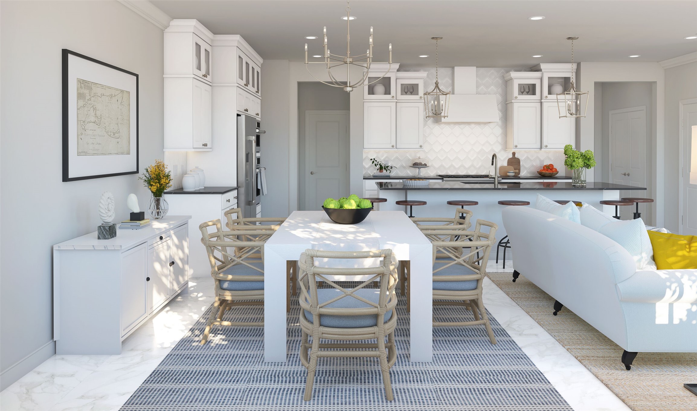 Charming dining area (*Artist rendering used for illustration purposes only. Colors/finishes may differ from the ones currently selected in the home.)