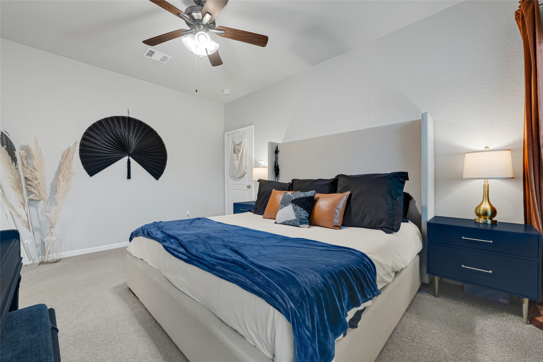 This Primary room includes a modern ensuite bathroom and stylish decor elements, offering a comfortable and inviting space. This bedroom is oversized yet cozy and stylish, creating a comfortable and inviting atmosphere, and the perfect retreat at the end of a long day. The Plush Mohawk carpeting with 3/8 inch padding continues throughout all carpeted areas.